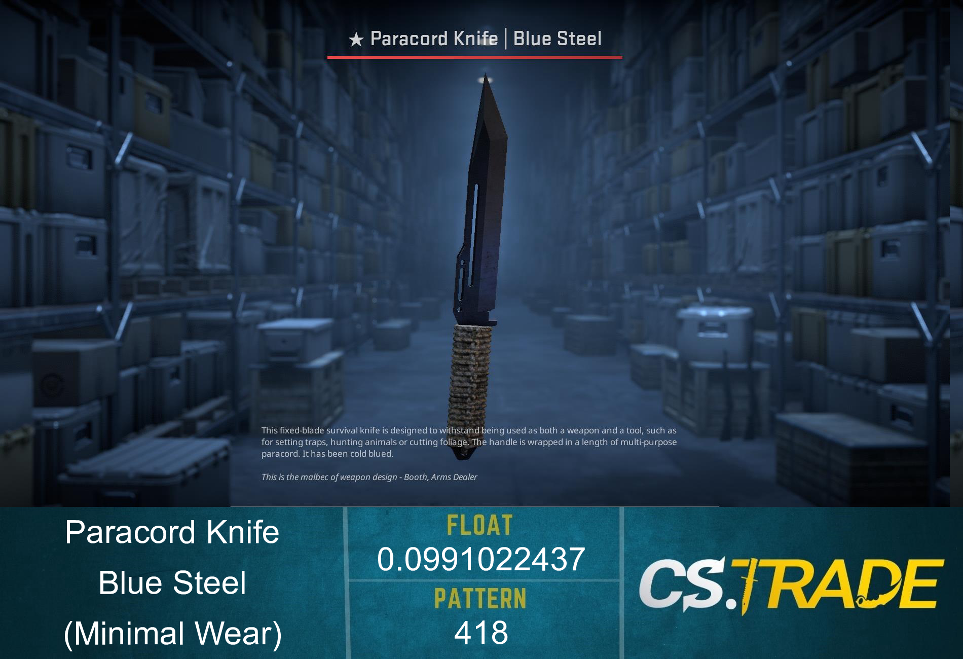 ★ Paracord Knife | Blue Steel (Minimal Wear) Screenshot