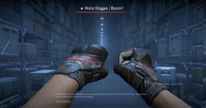 ★ Moto Gloves | Boom! (Battle-Scarred) Screenshot