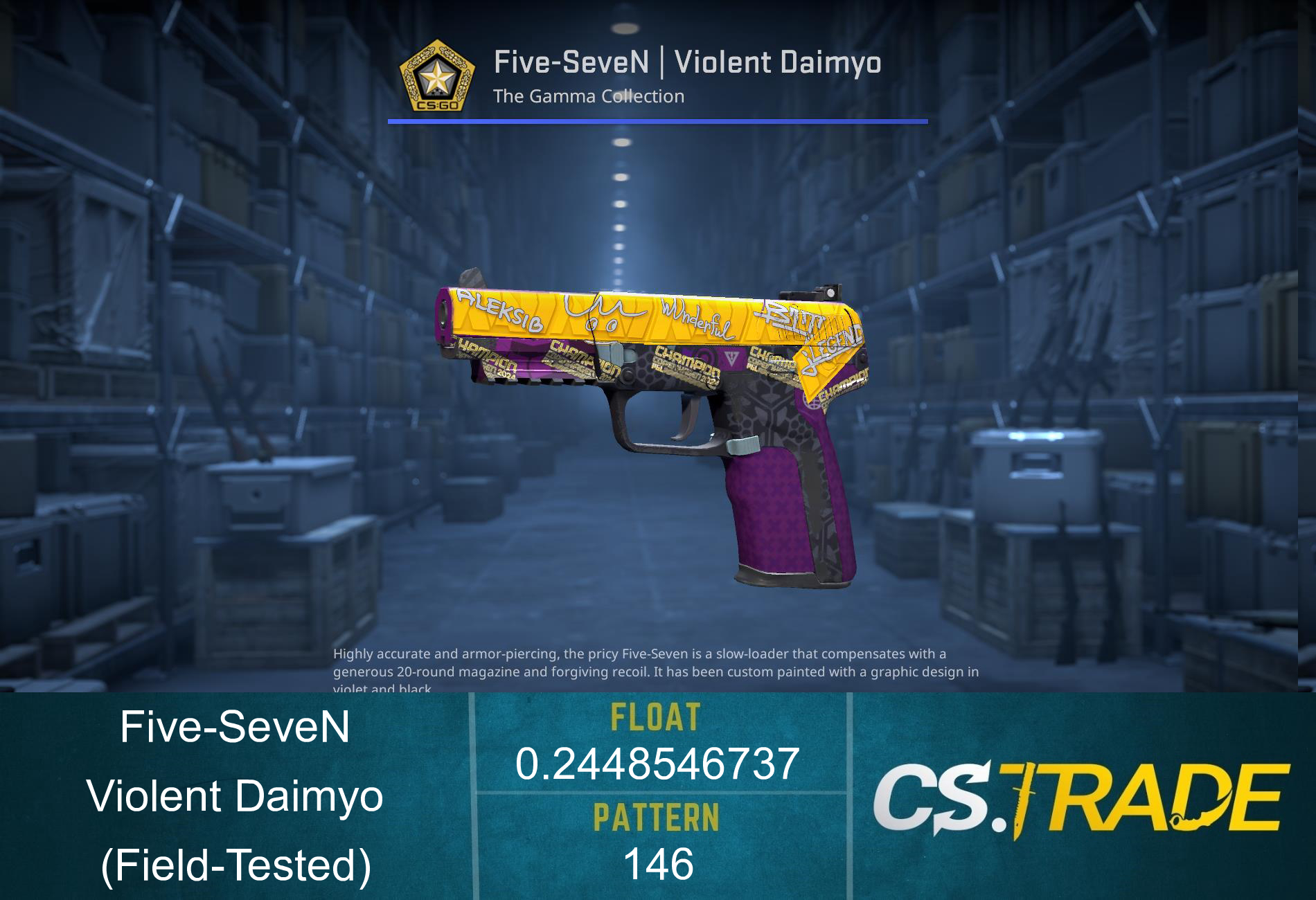 StatTrak™ Five-SeveN | Violent Daimyo (Field-Tested) Screenshot