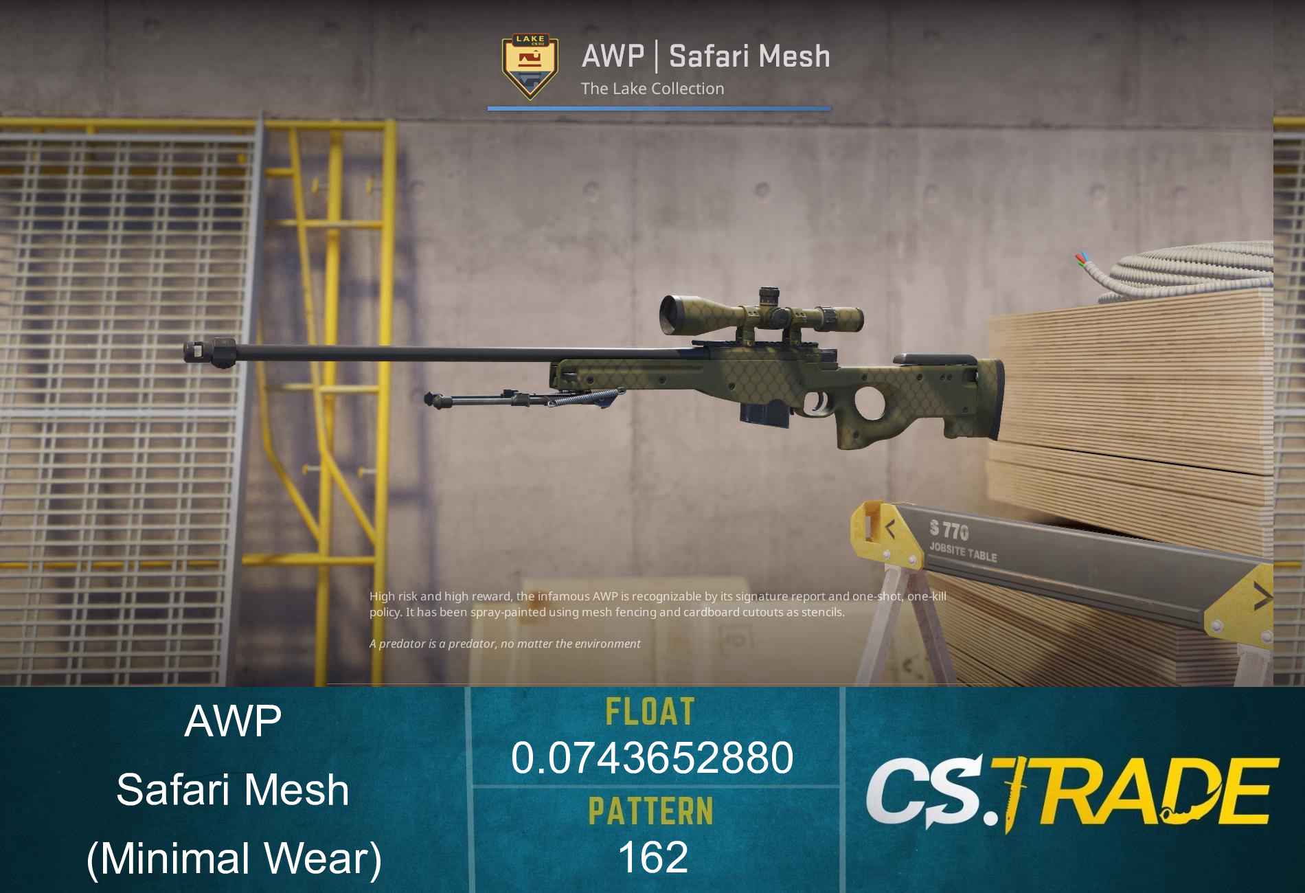 AWP | Safari Mesh (Minimal Wear) Screenshot