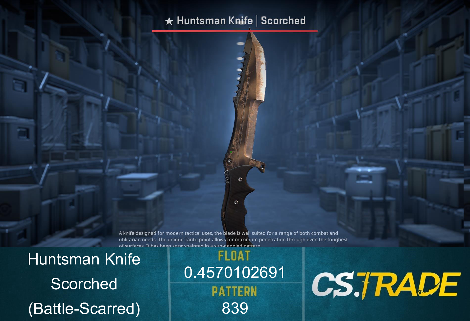 ★ StatTrak™ Huntsman Knife | Scorched (Battle-Scarred) Screenshot