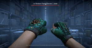 ★ Broken Fang Gloves | Jade (Battle-Scarred) Screenshot