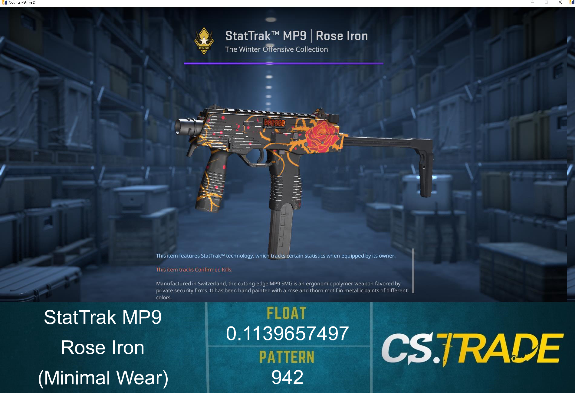 MP9 | Rose Iron (Factory New) Screenshot