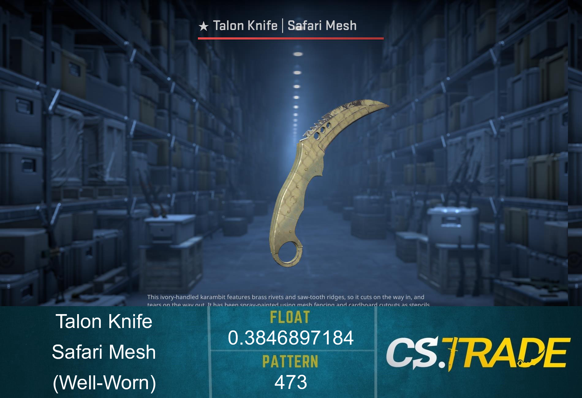 ★ Talon Knife | Safari Mesh (Well-Worn) Screenshot