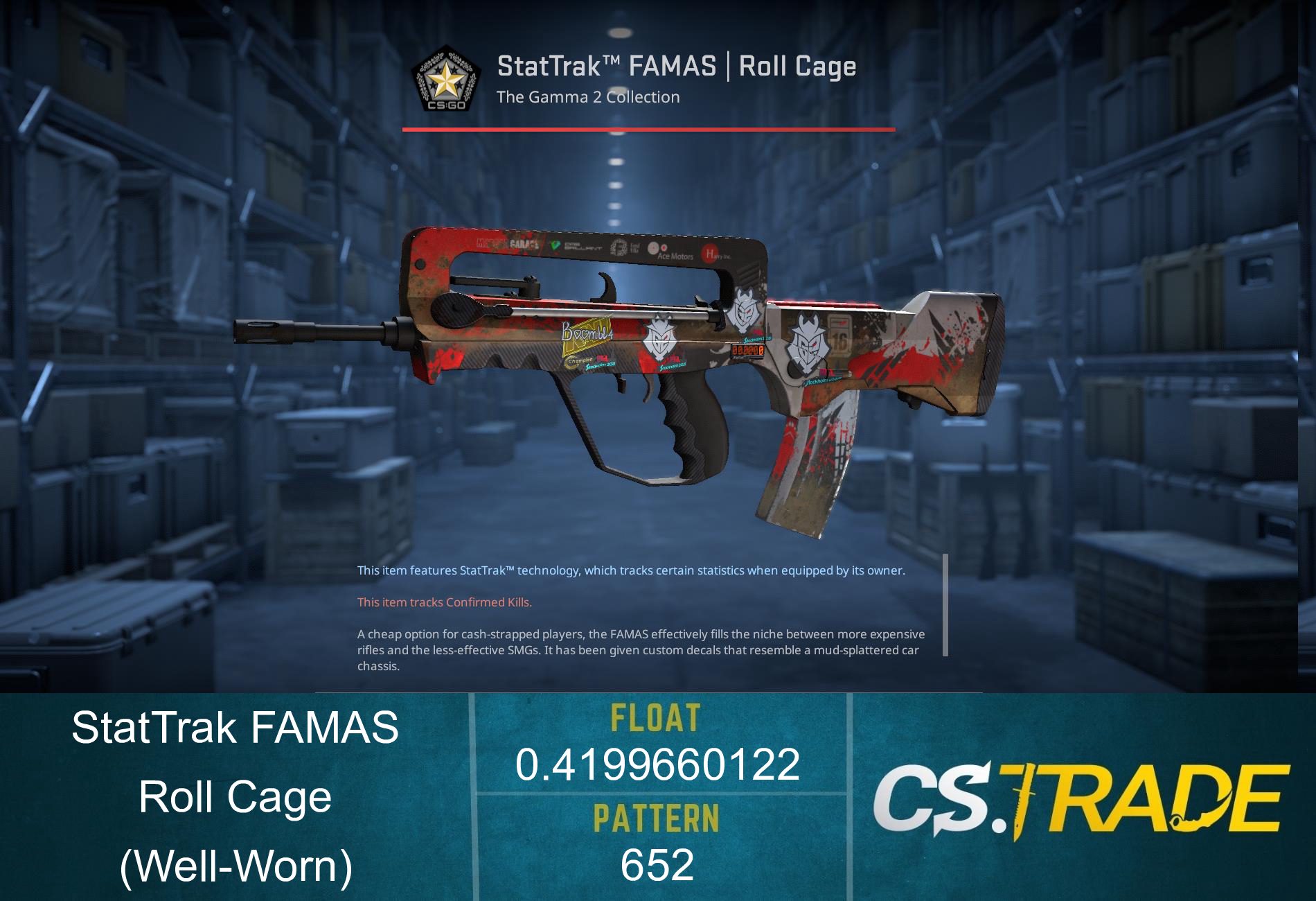 StatTrak™ FAMAS | Roll Cage (Well-Worn)