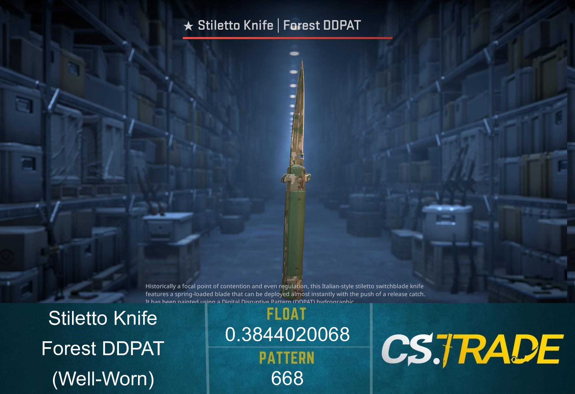 ★ Stiletto Knife | Forest DDPAT (Well-Worn) Screenshot