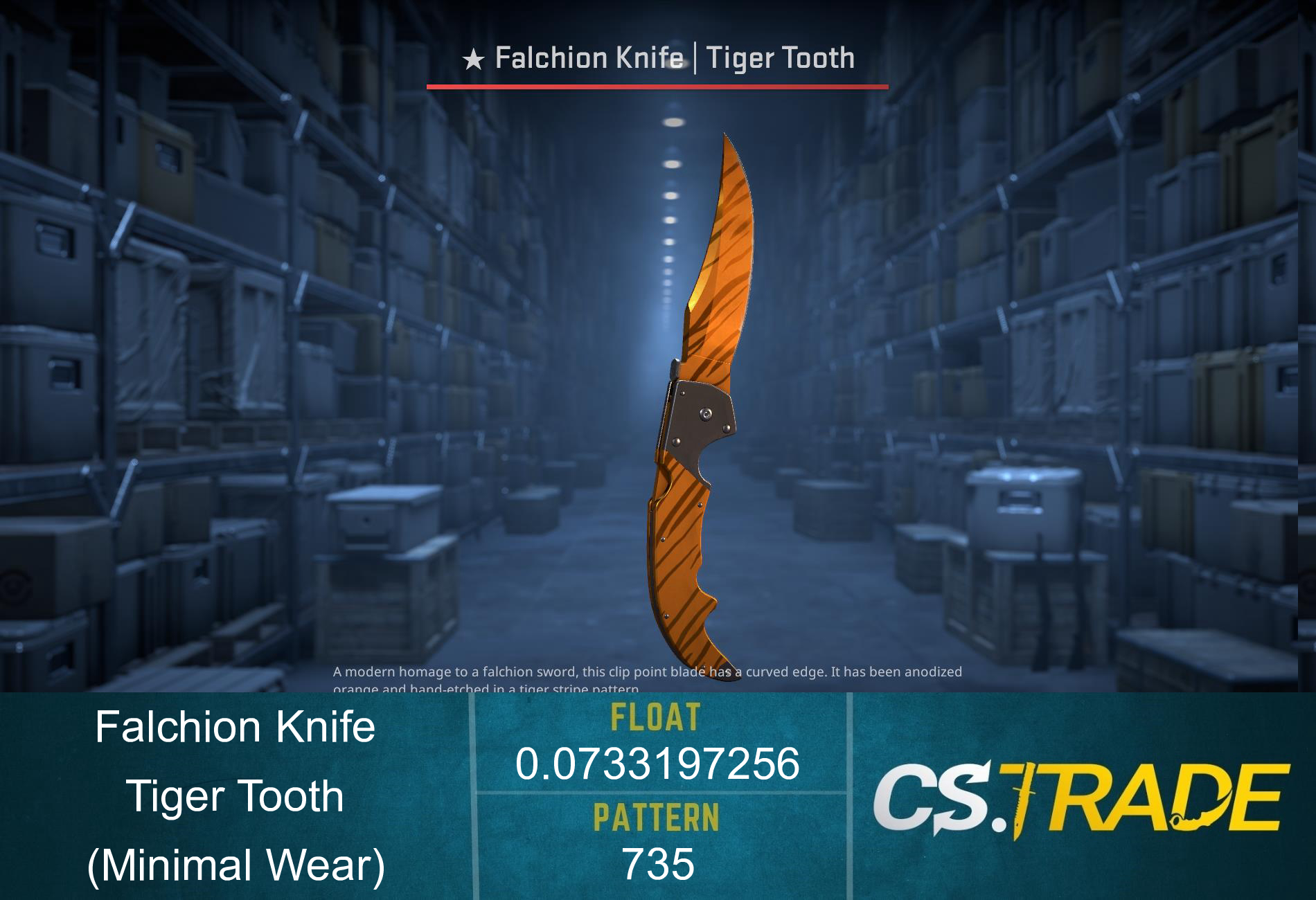★ StatTrak™ Falchion Knife | Tiger Tooth (Minimal Wear) Screenshot