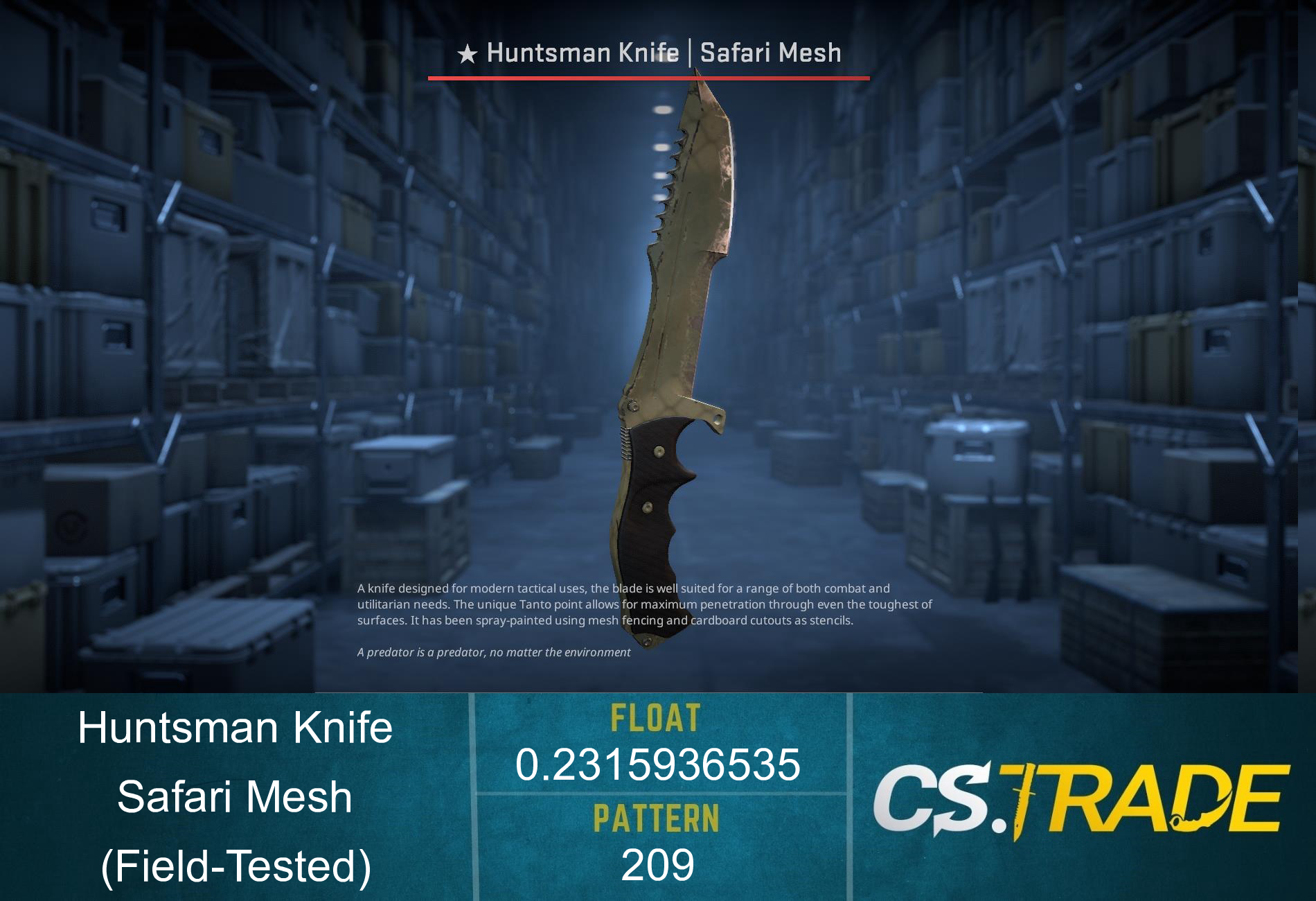 ★ Huntsman Knife | Safari Mesh (Field-Tested) Screenshot