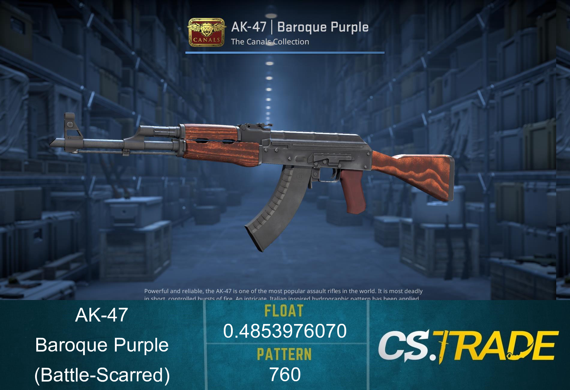 AK-47 | Baroque Purple (Battle-Scarred) Screenshot