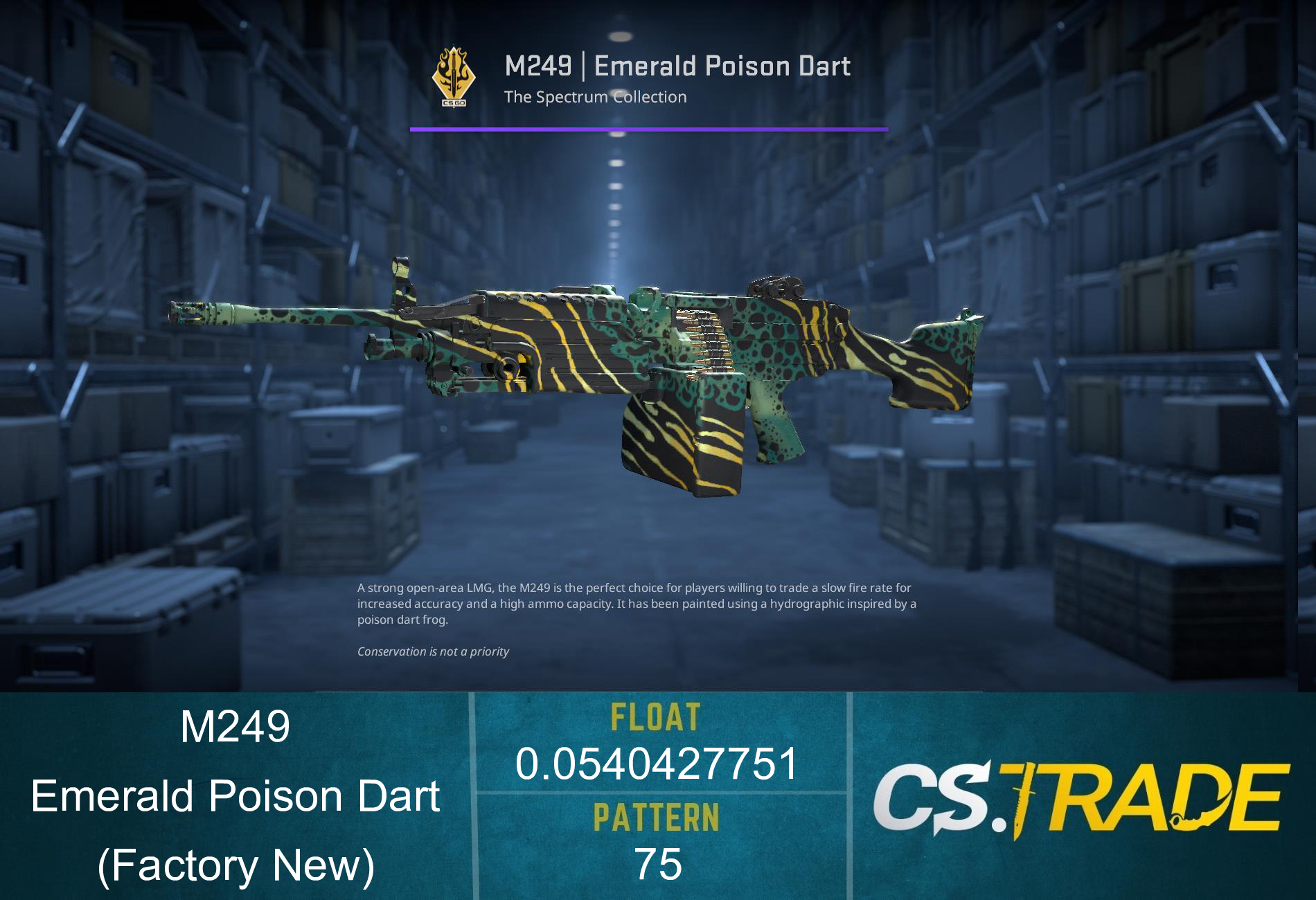 M249 | Emerald Poison Dart (Factory New)