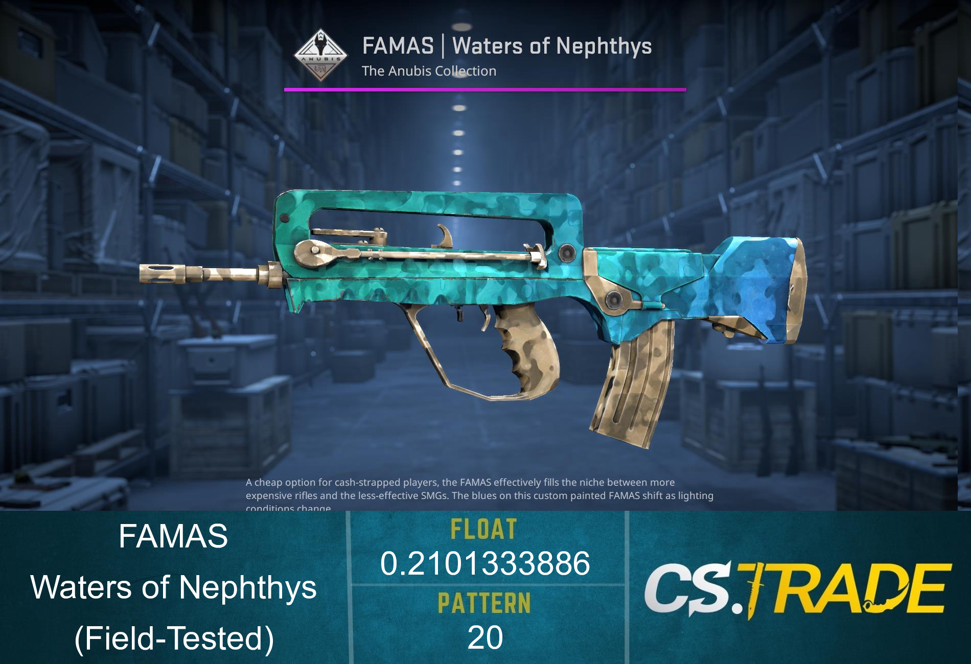 Souvenir FAMAS | Waters of Nephthys (Field-Tested) Screenshot
