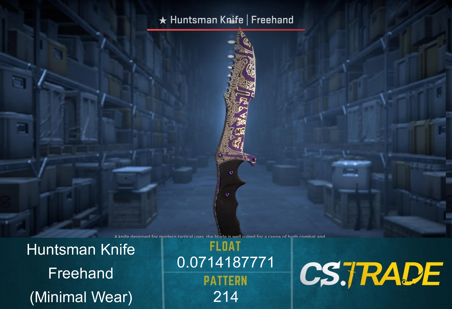 ★ StatTrak™ Huntsman Knife | Freehand (Minimal Wear) Screenshot
