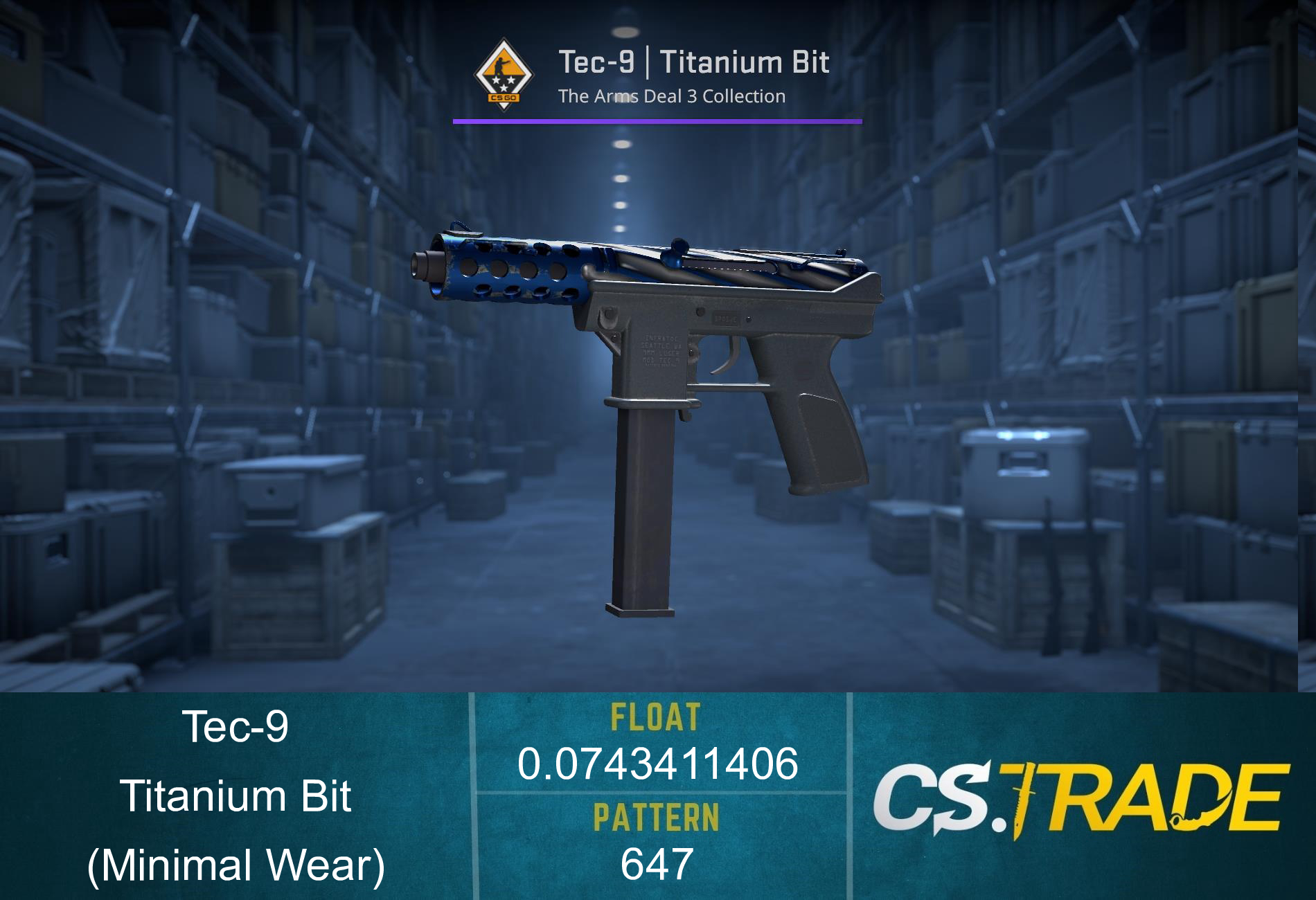 StatTrak™ Tec-9 | Titanium Bit (Minimal Wear) Screenshot