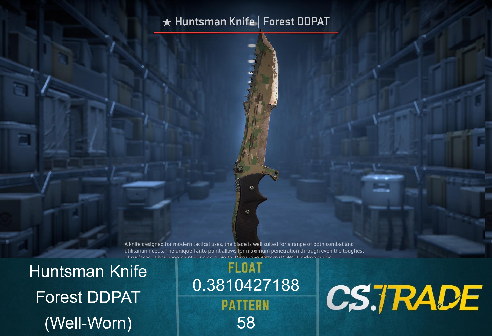 ★ Huntsman Knife | Forest DDPAT (Well-Worn) Screenshot