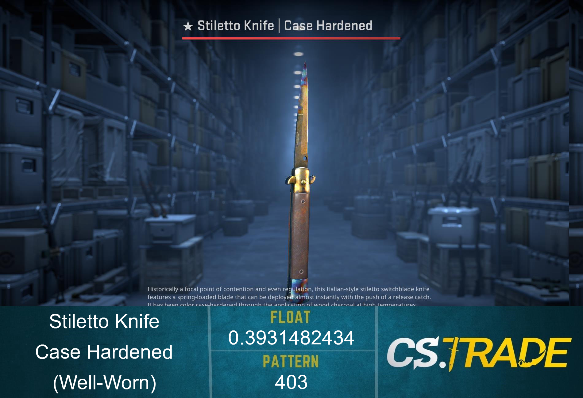 ★ Stiletto Knife | Case Hardened (Well-Worn) Screenshot