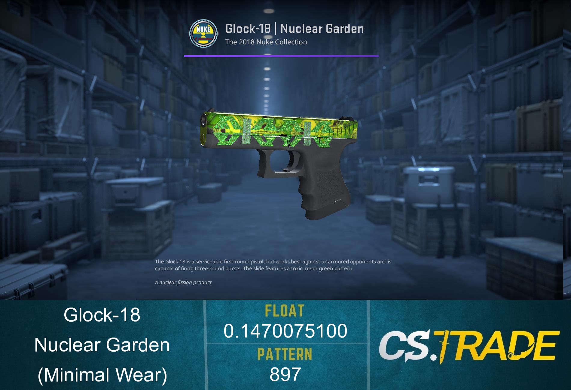 Glock-18 | Nuclear Garden (Minimal Wear)