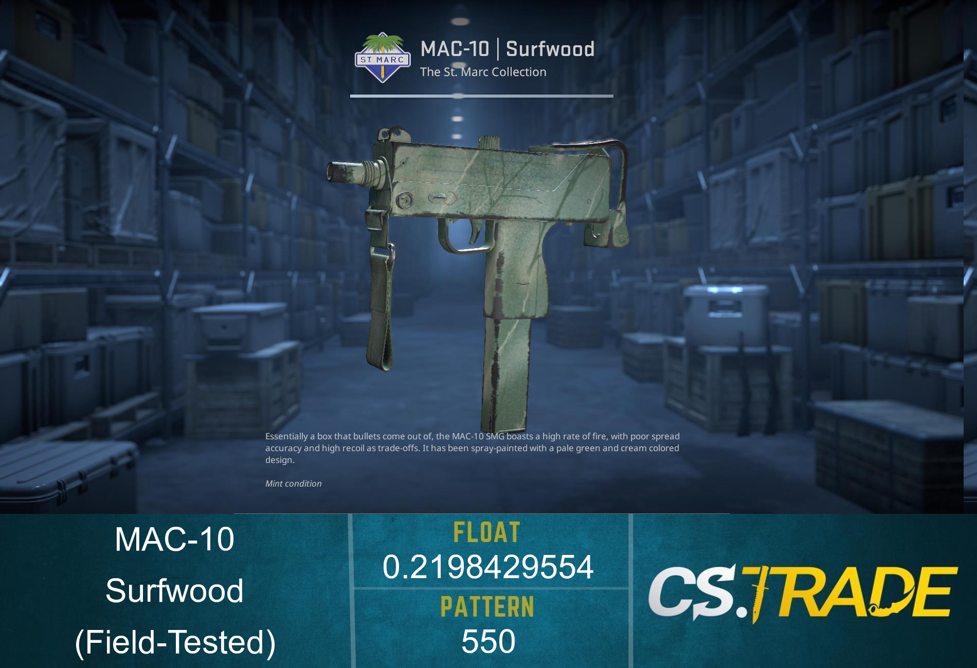 MAC-10 | Surfwood (Factory New) Screenshot
