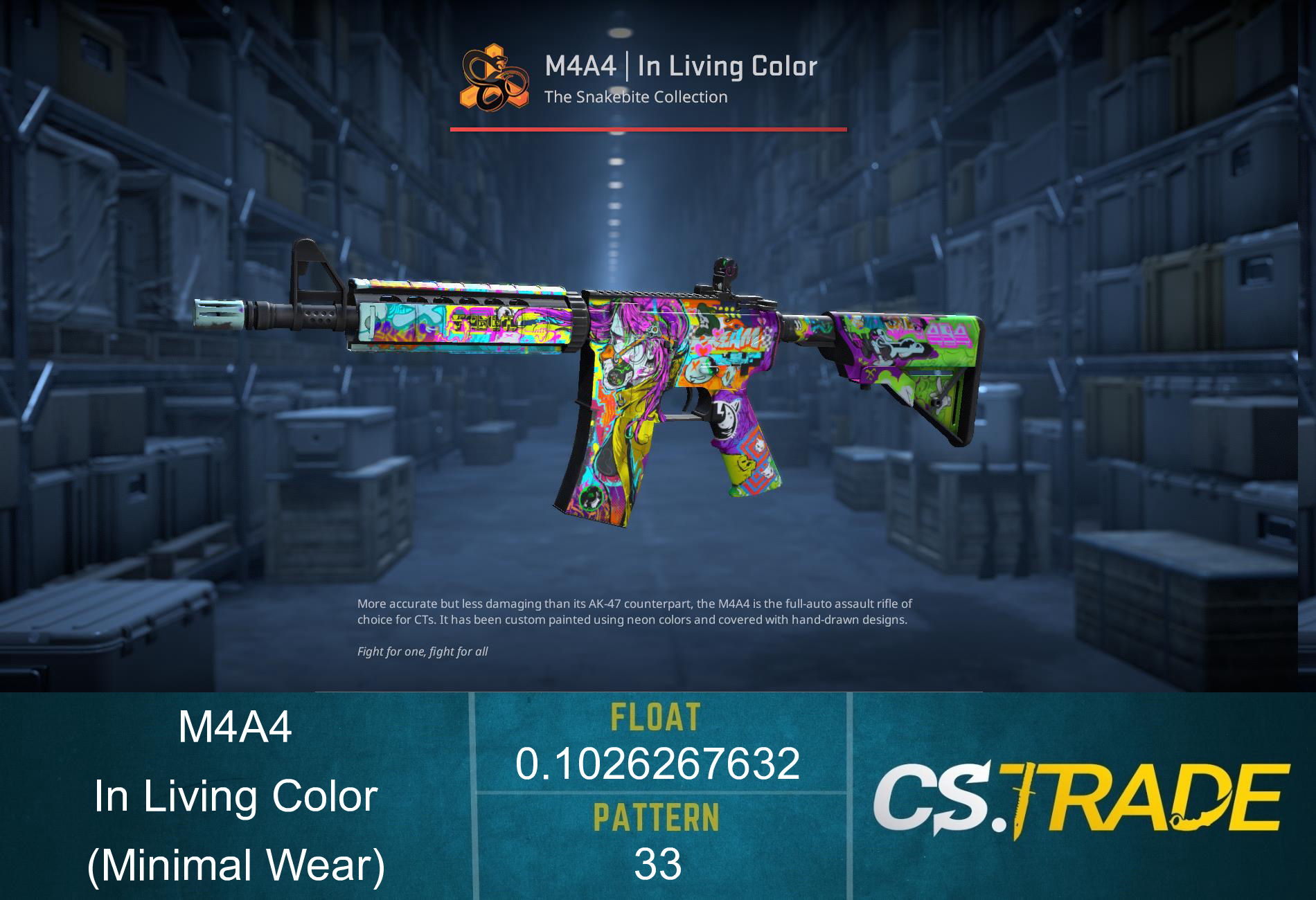 M4A4 | In Living Color (Minimal Wear) Screenshot