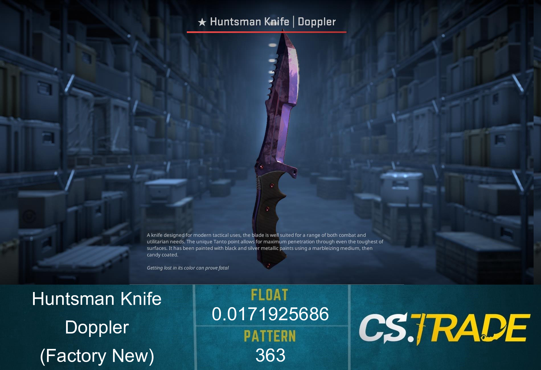 ★ Huntsman Knife | Doppler Black Pearl (Factory New) Screenshot