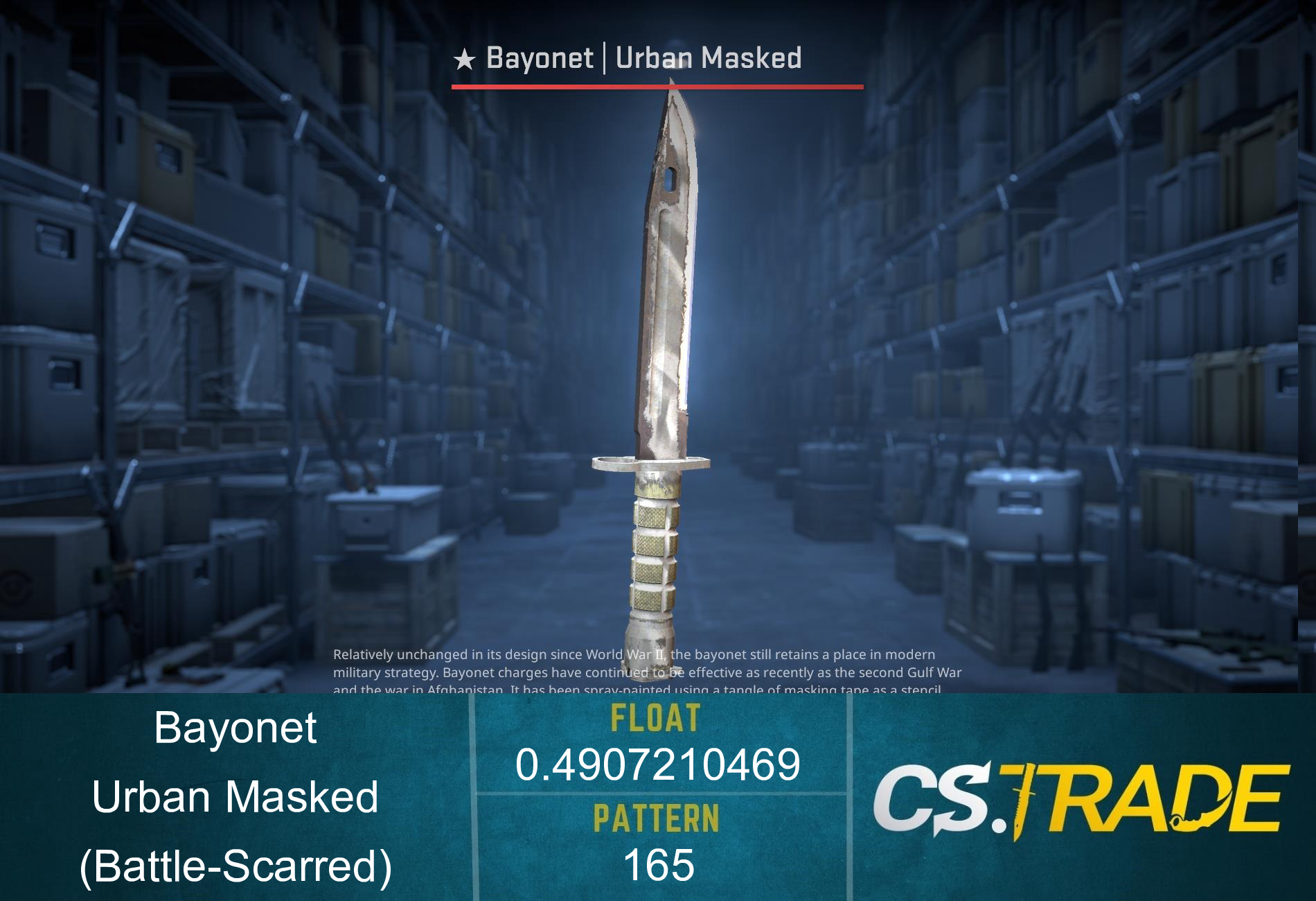 ★ StatTrak™ Bayonet | Urban Masked (Battle-Scarred) Screenshot