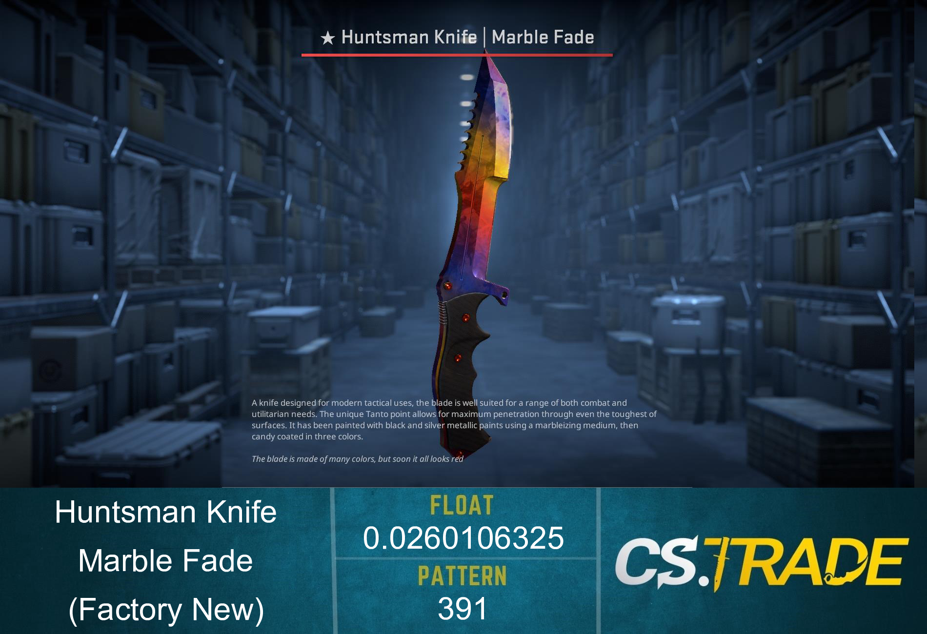 ★ Huntsman Knife | Marble Fade (Factory New) Screenshot