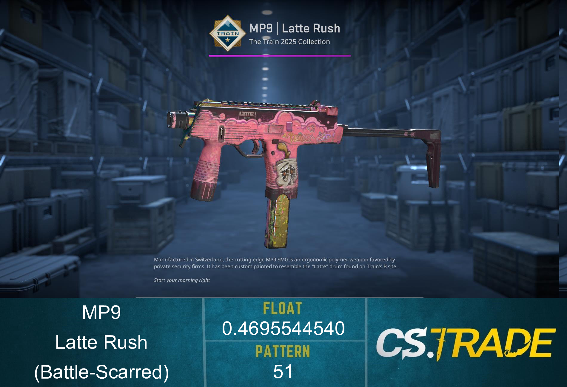 MP9 | Latte Rush (Battle-Scarred) Screenshot