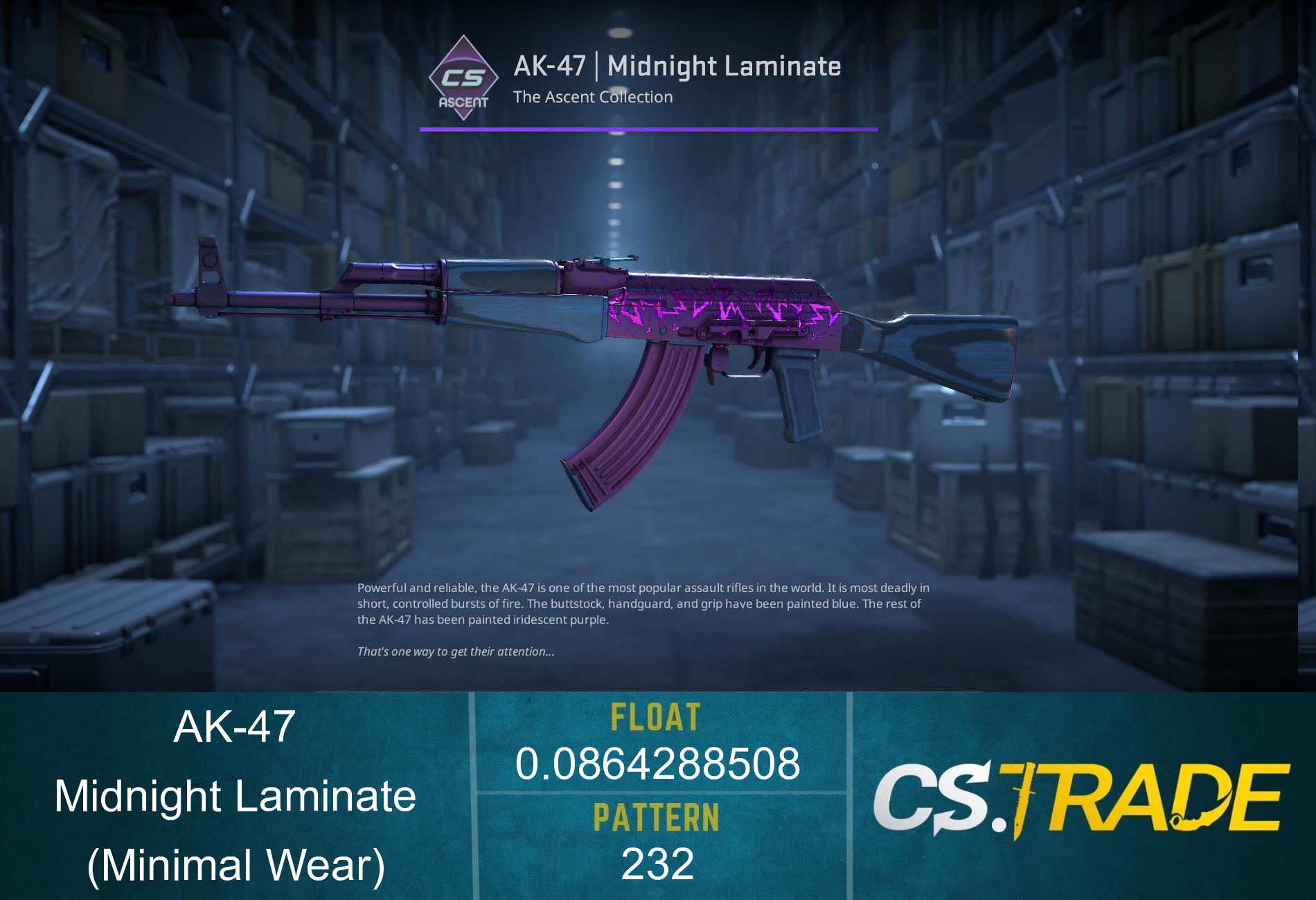 AK-47 | Midnight Laminate (Minimal Wear) Screenshot