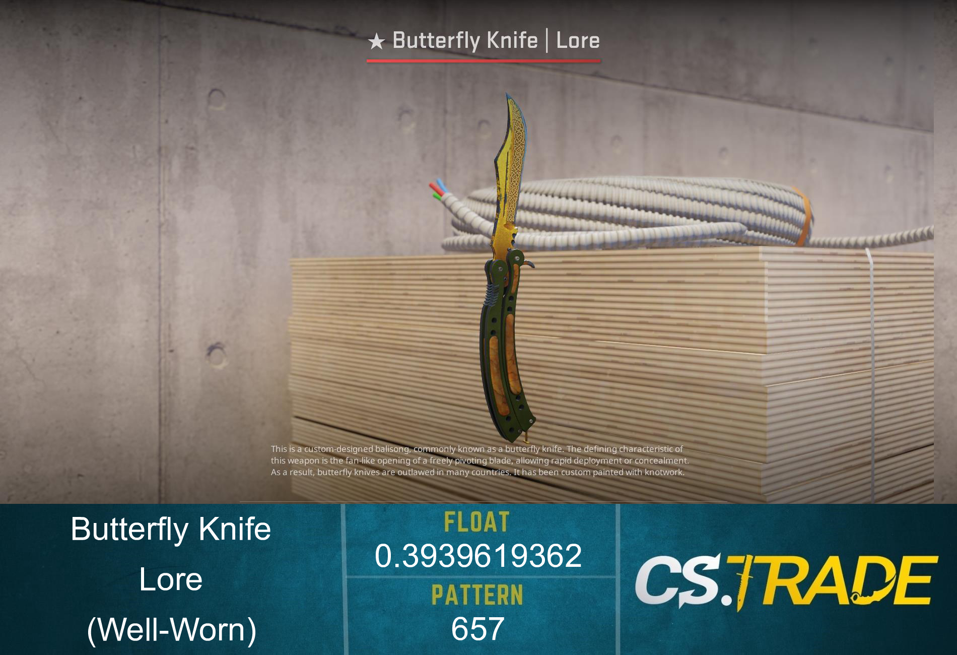 ★ Butterfly Knife | Lore (Well-Worn) Screenshot