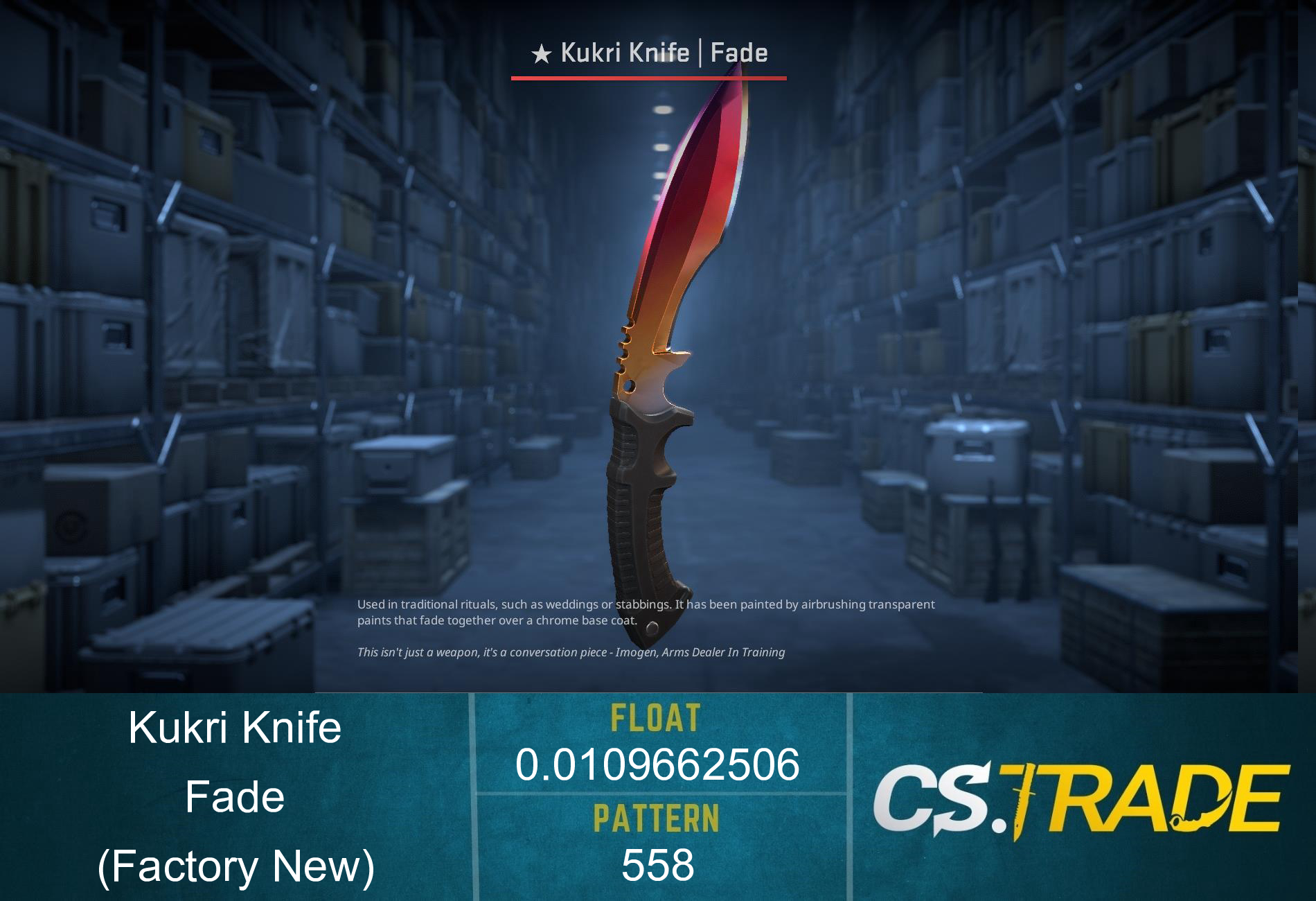★ Kukri Knife | Fade (Factory New) Screenshot