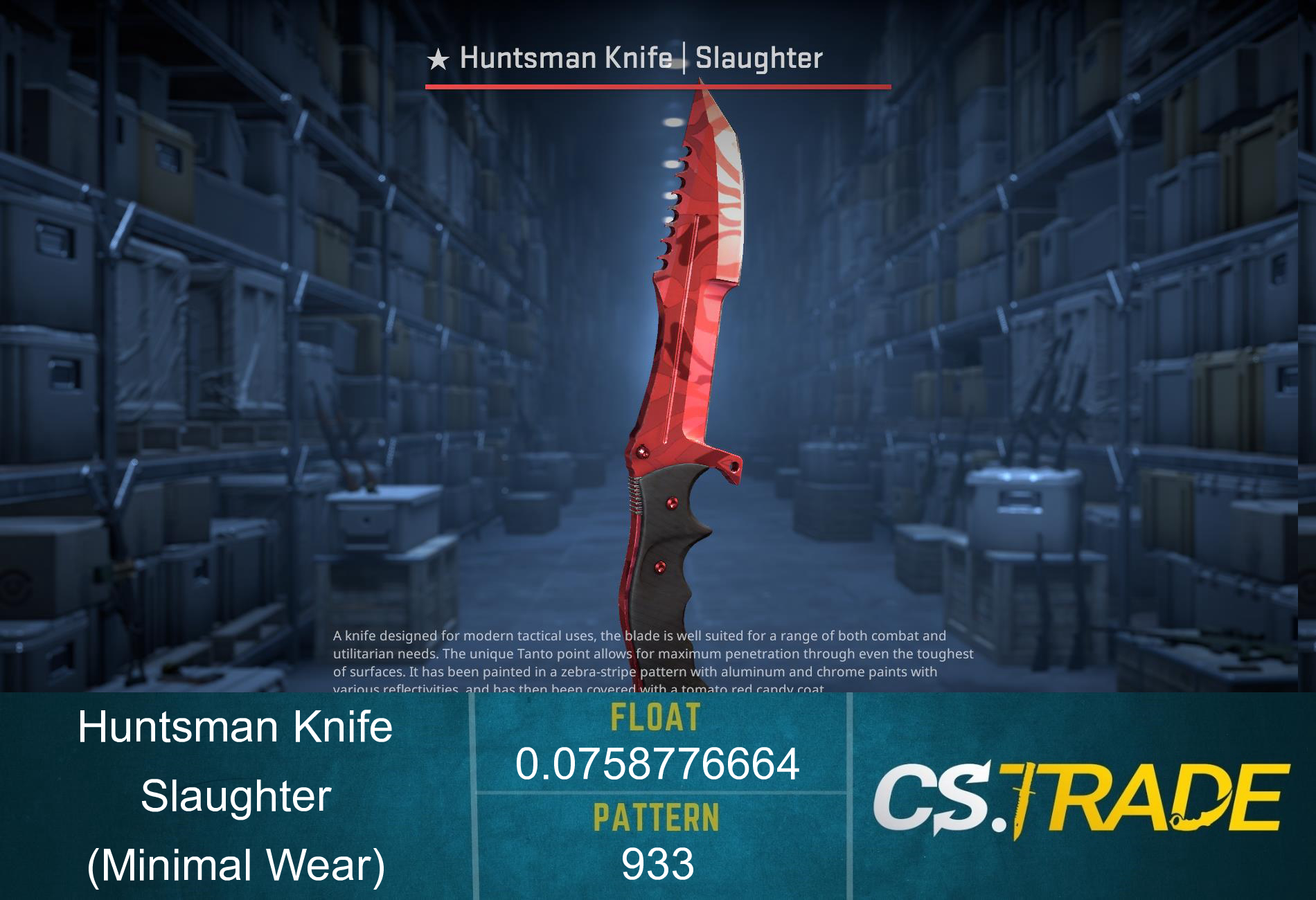 ★ StatTrak™ Huntsman Knife | Slaughter (Minimal Wear) Screenshot
