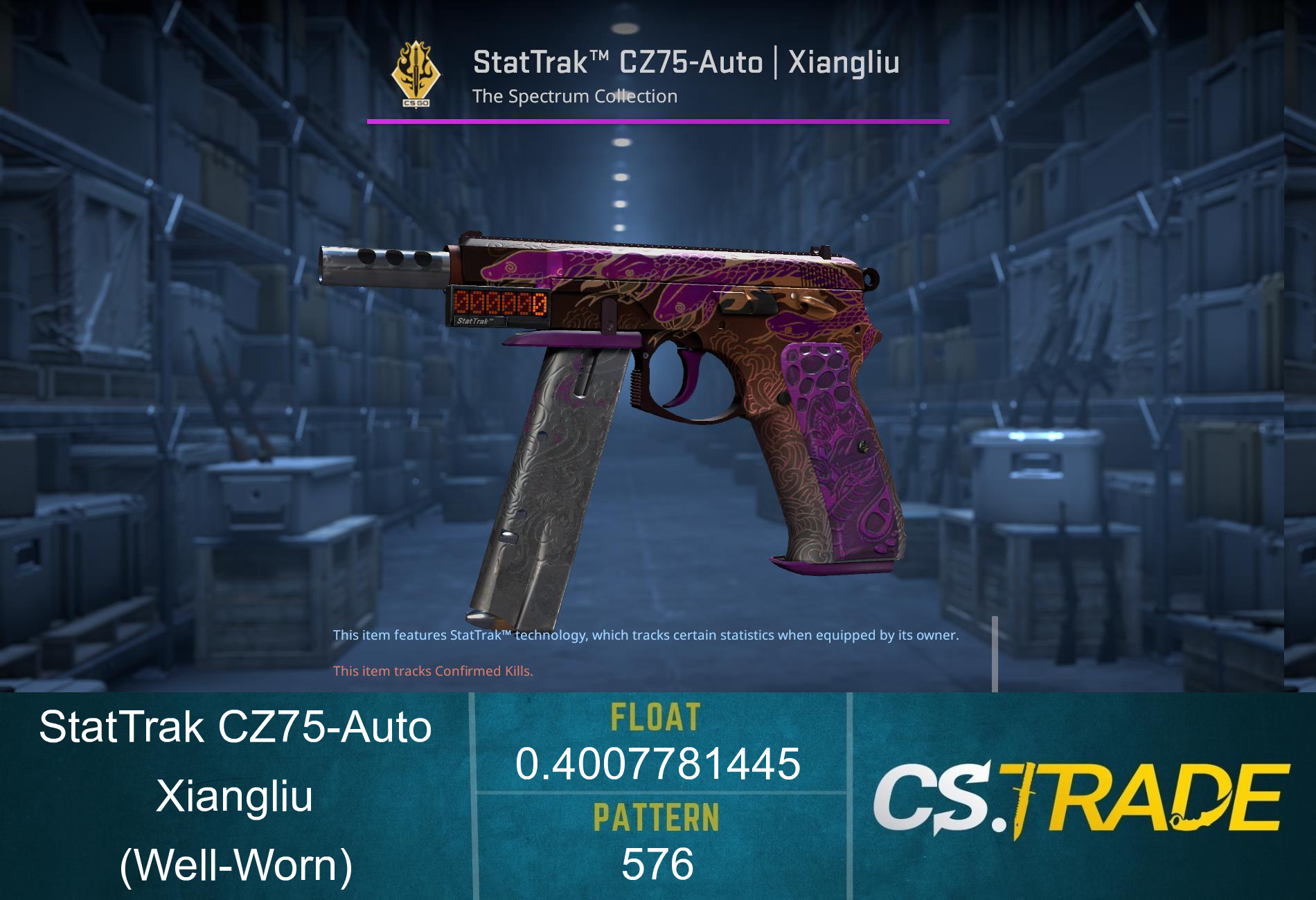 StatTrak™ CZ75-Auto | Xiangliu (Well-Worn) Screenshot