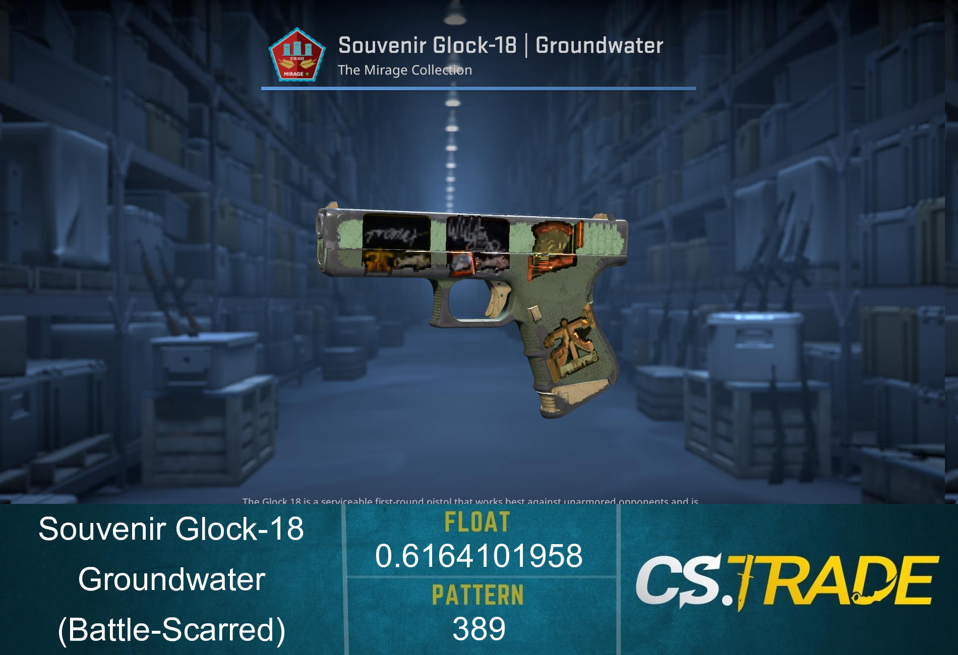 Souvenir Glock-18 | Groundwater (Battle-Scarred) Screenshot