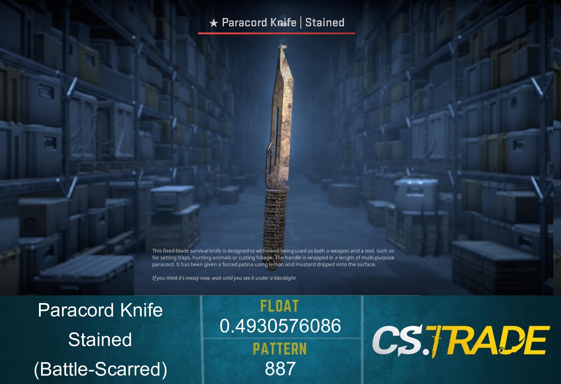 ★ Paracord Knife | Stained (Battle-Scarred)
