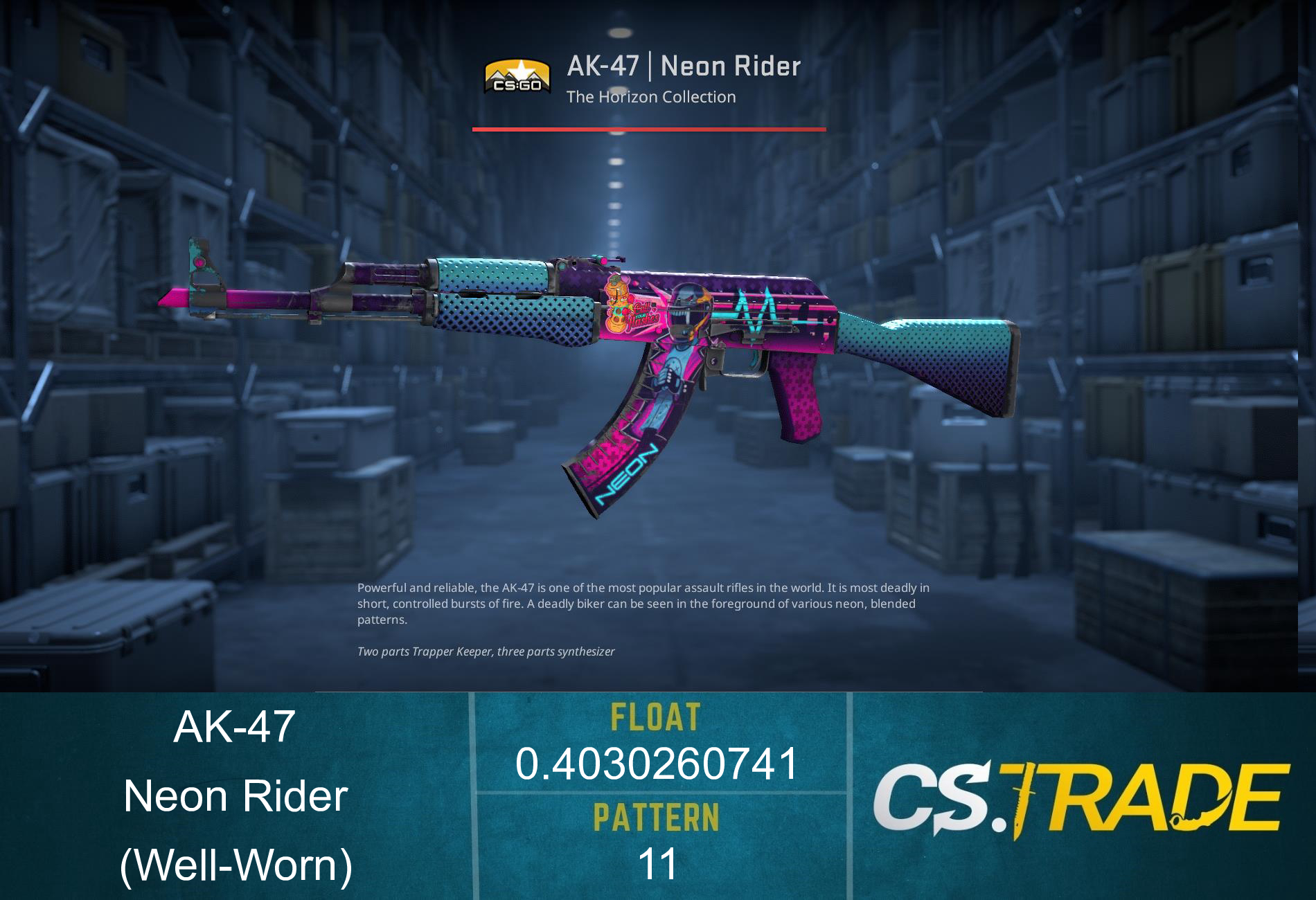 AK-47 | Neon Rider (Well-Worn) Screenshot