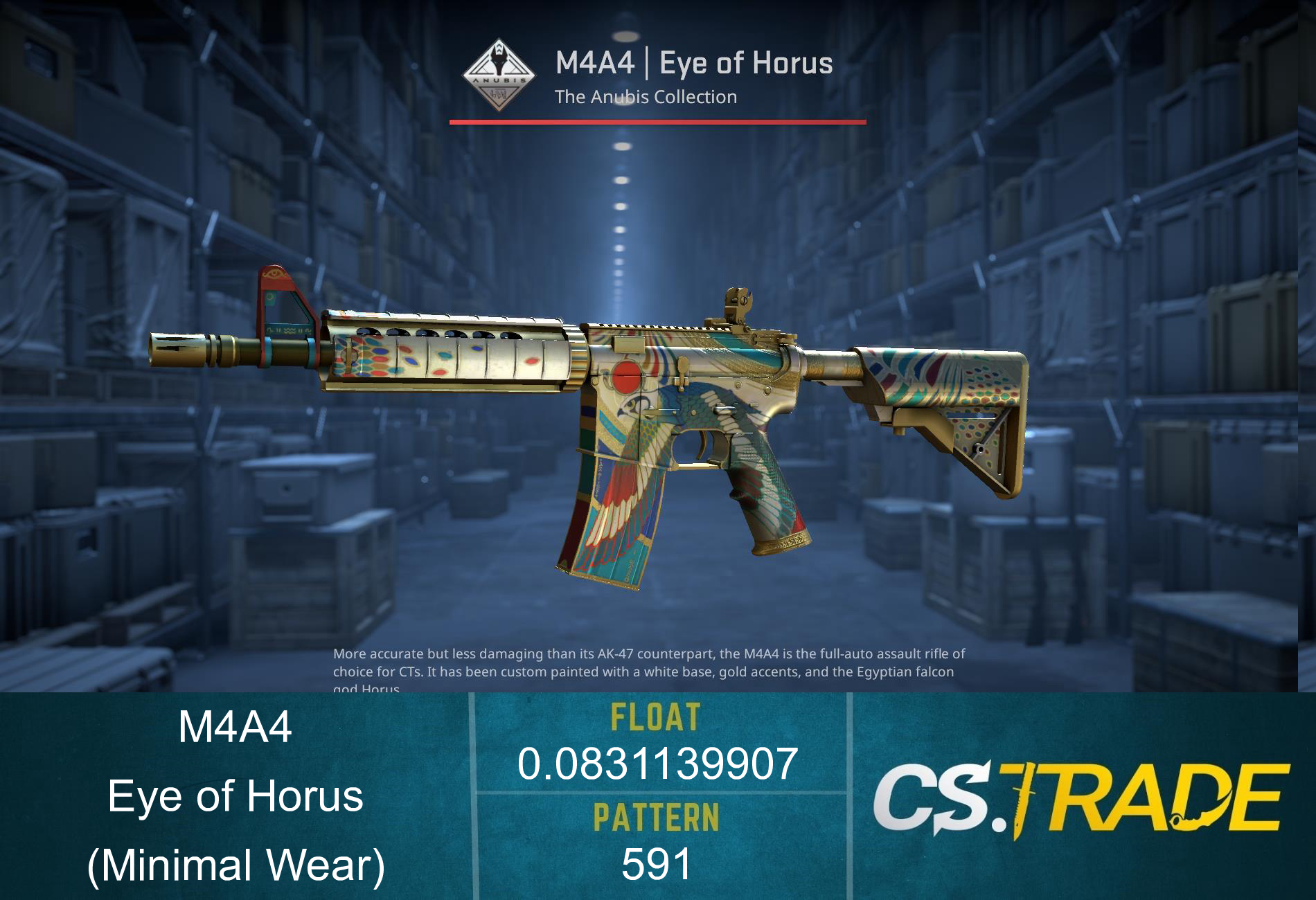 M4A4 | Eye of Horus (Minimal Wear) Screenshot