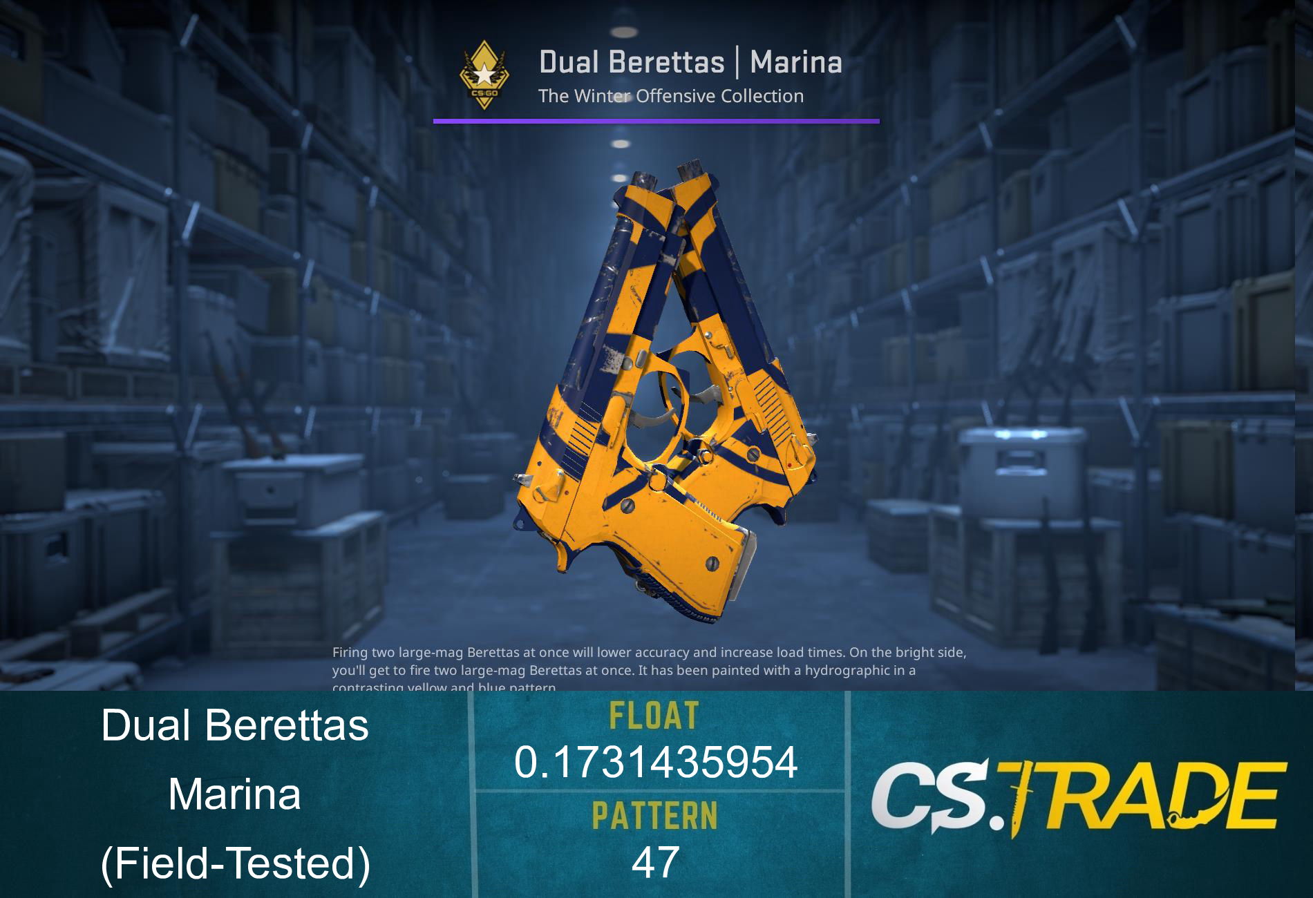 Dual Berettas | Marina (Field-Tested) Screenshot