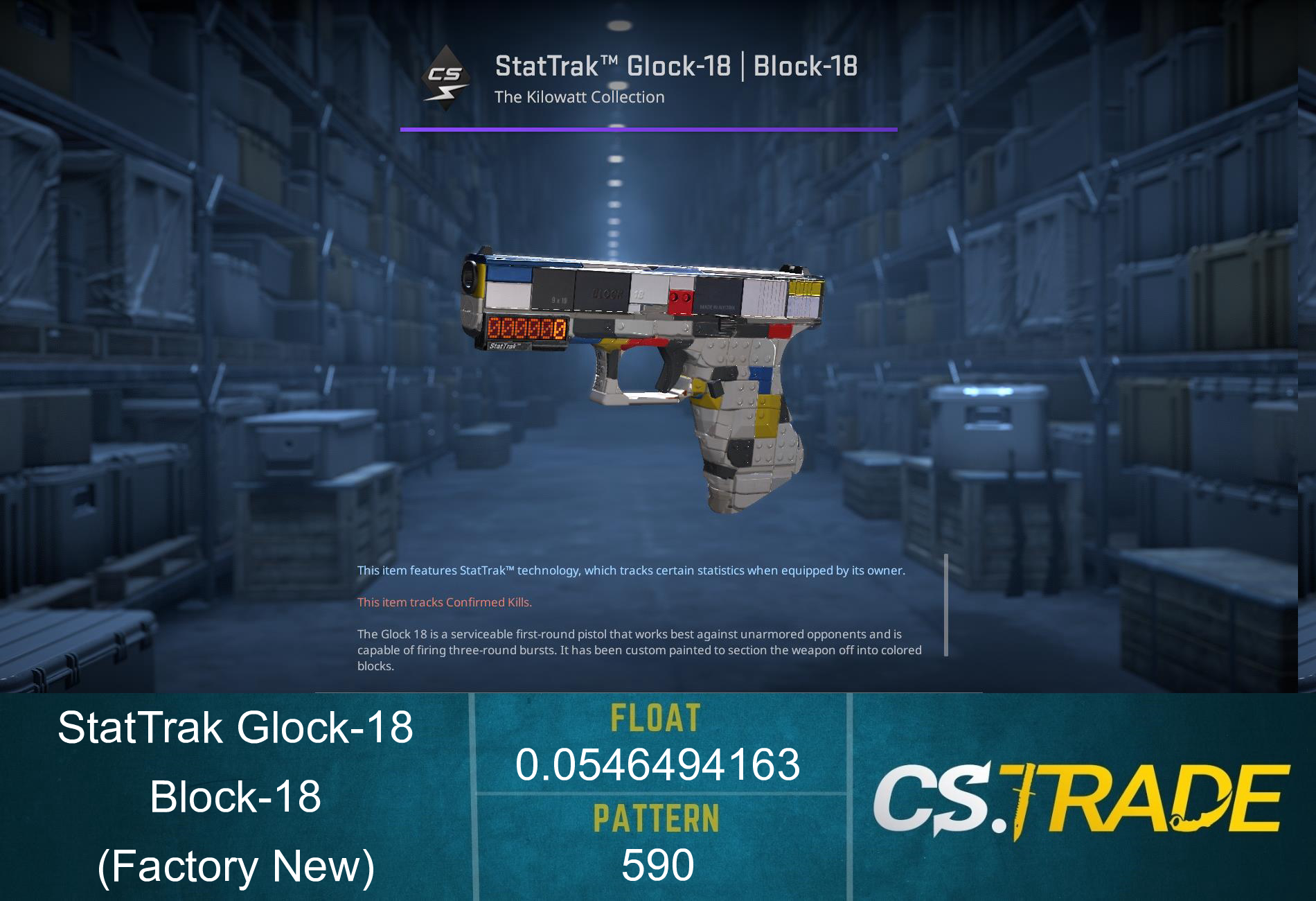 StatTrak™ Glock-18 | Block-18 (Factory New)
