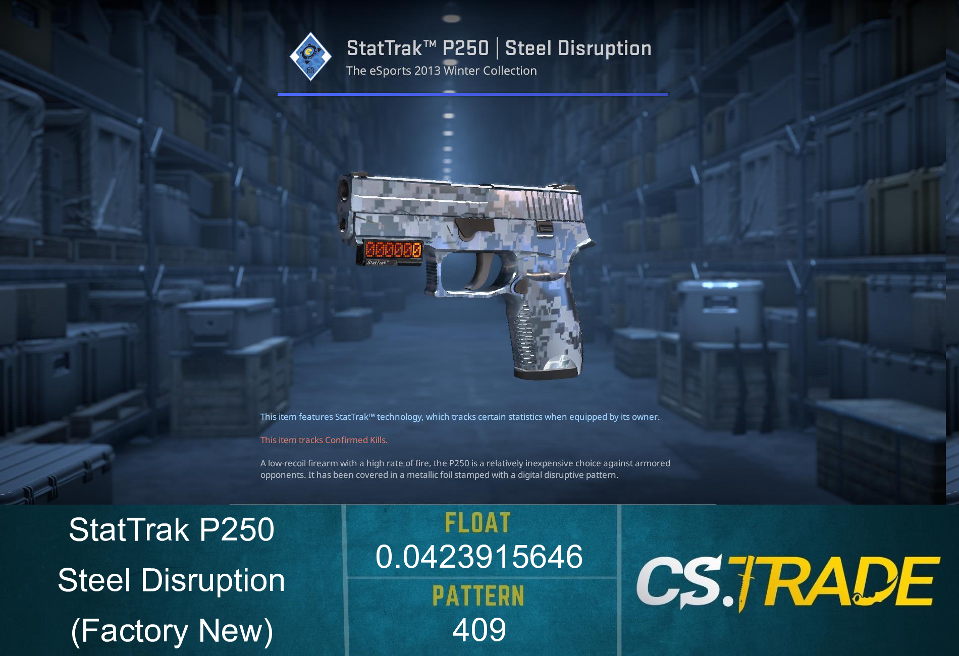 StatTrak™ P250 | Steel Disruption (Factory New)