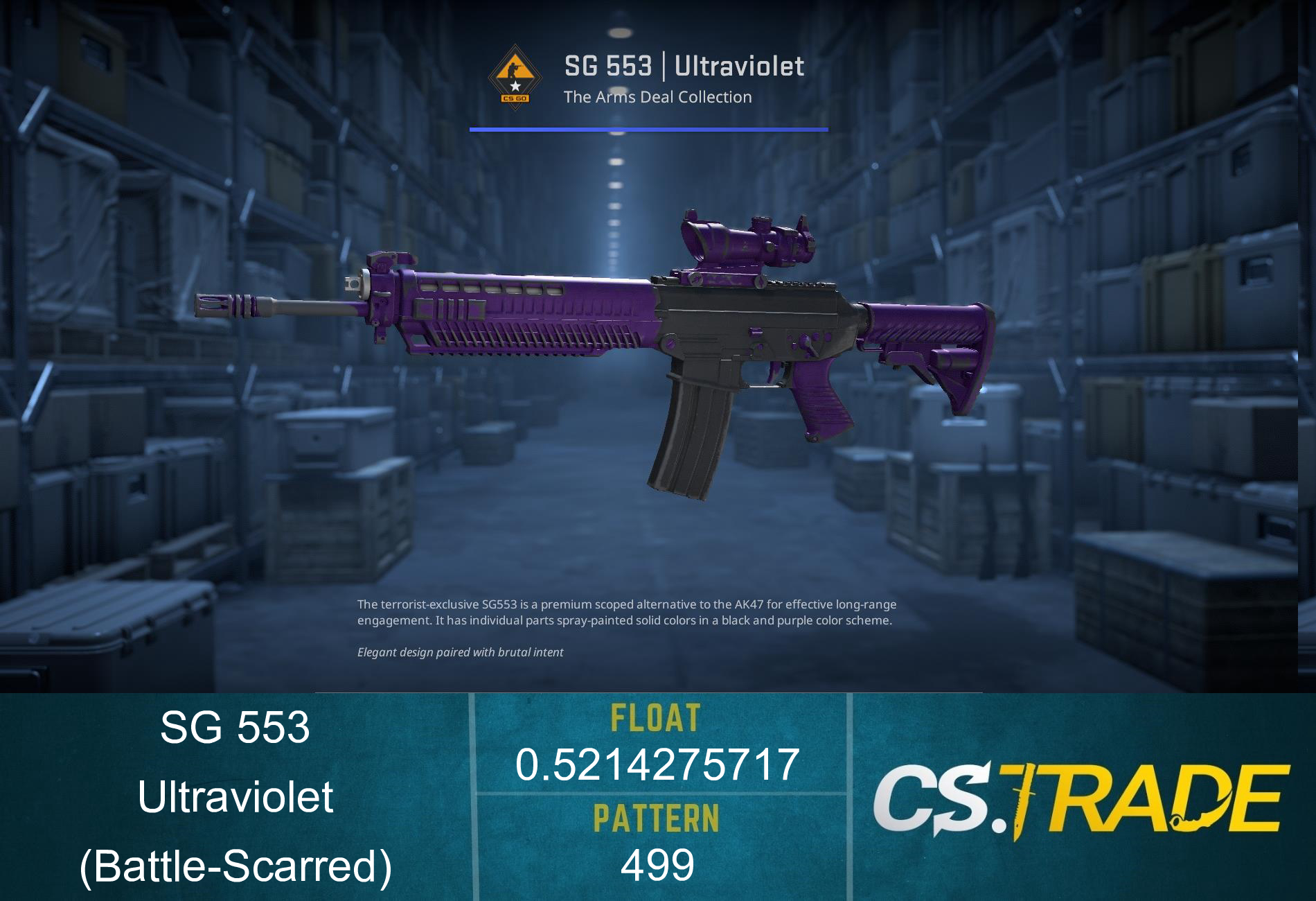 SG 553 | Ultraviolet (Battle-Scarred) Screenshot