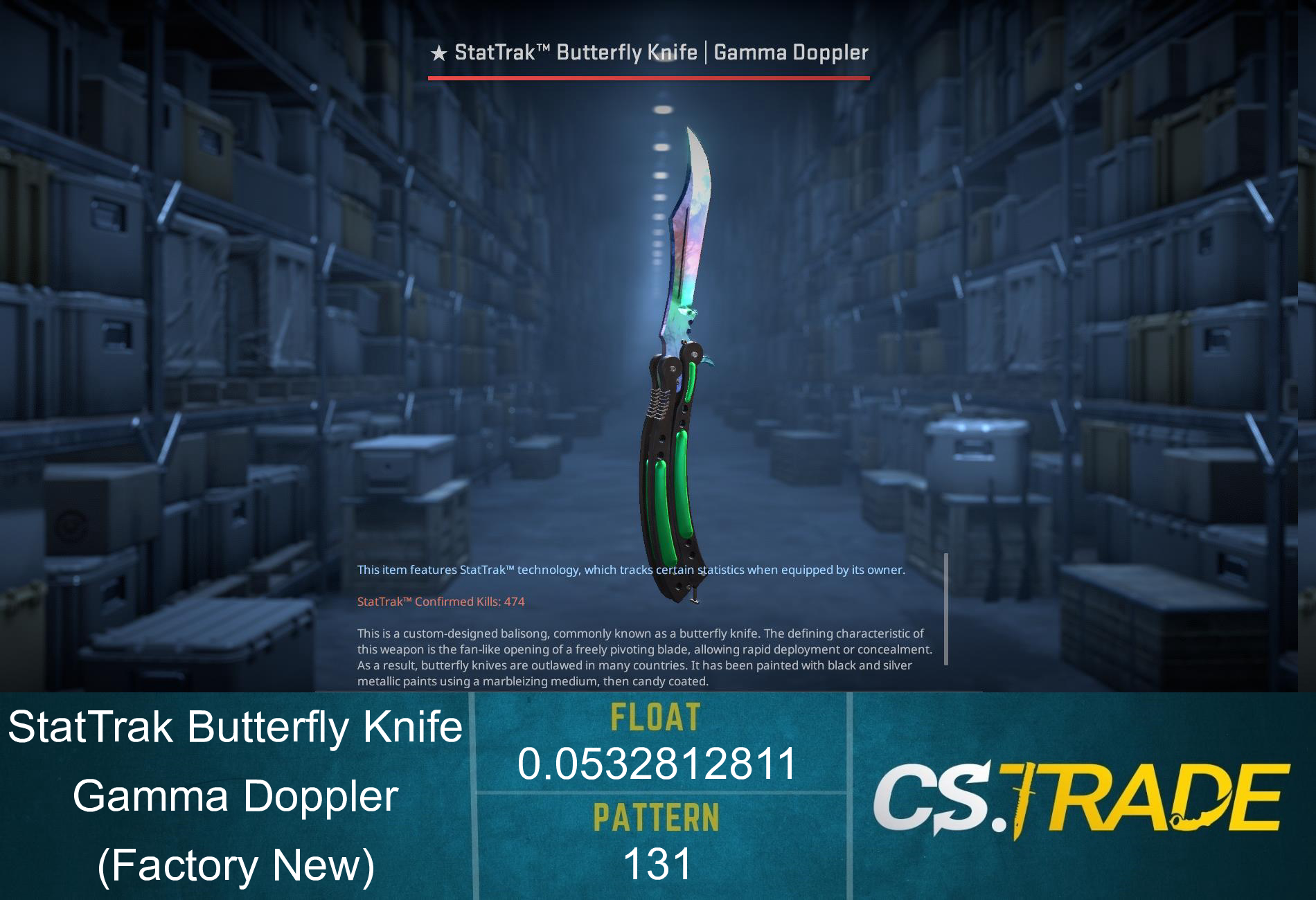 ★ Butterfly Knife | Gamma Doppler Phase 1 (Factory New) Screenshot