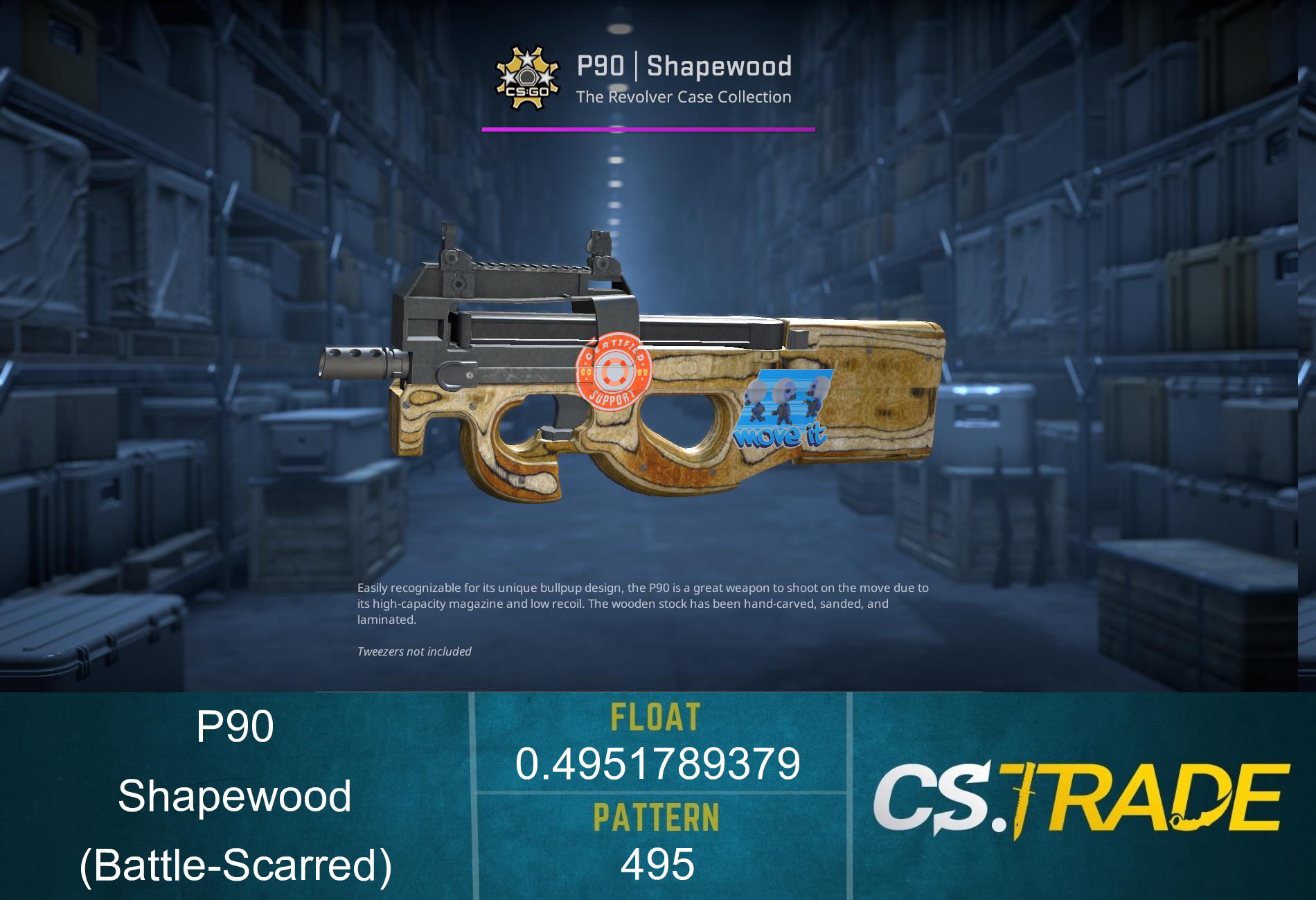 P90 | Shapewood (Battle-Scarred) Screenshot