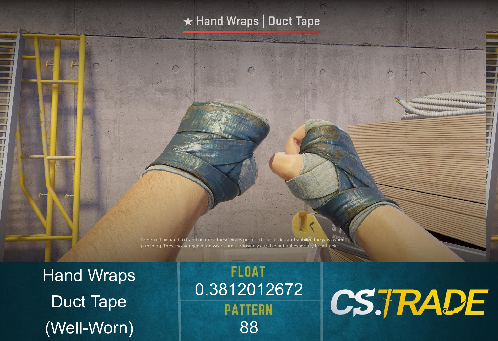 ★ Hand Wraps | Duct Tape (Well-Worn) Screenshot