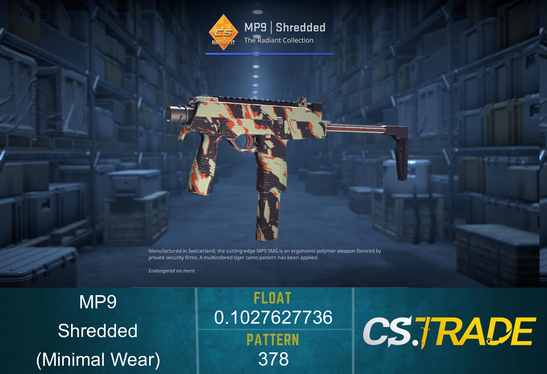 MP9 | Shredded (Factory New) Screenshot