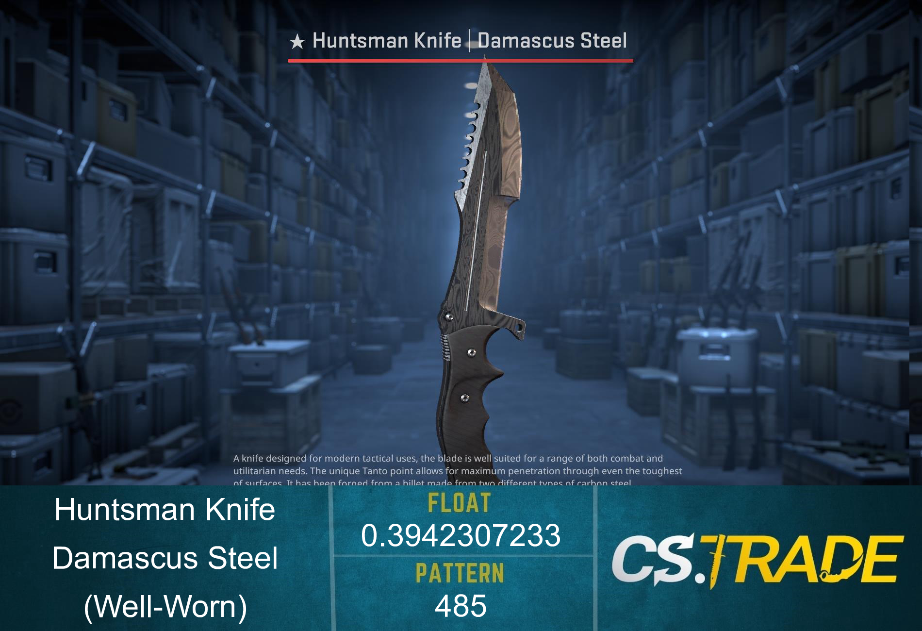 ★ Huntsman Knife | Damascus Steel (Well-Worn) Screenshot