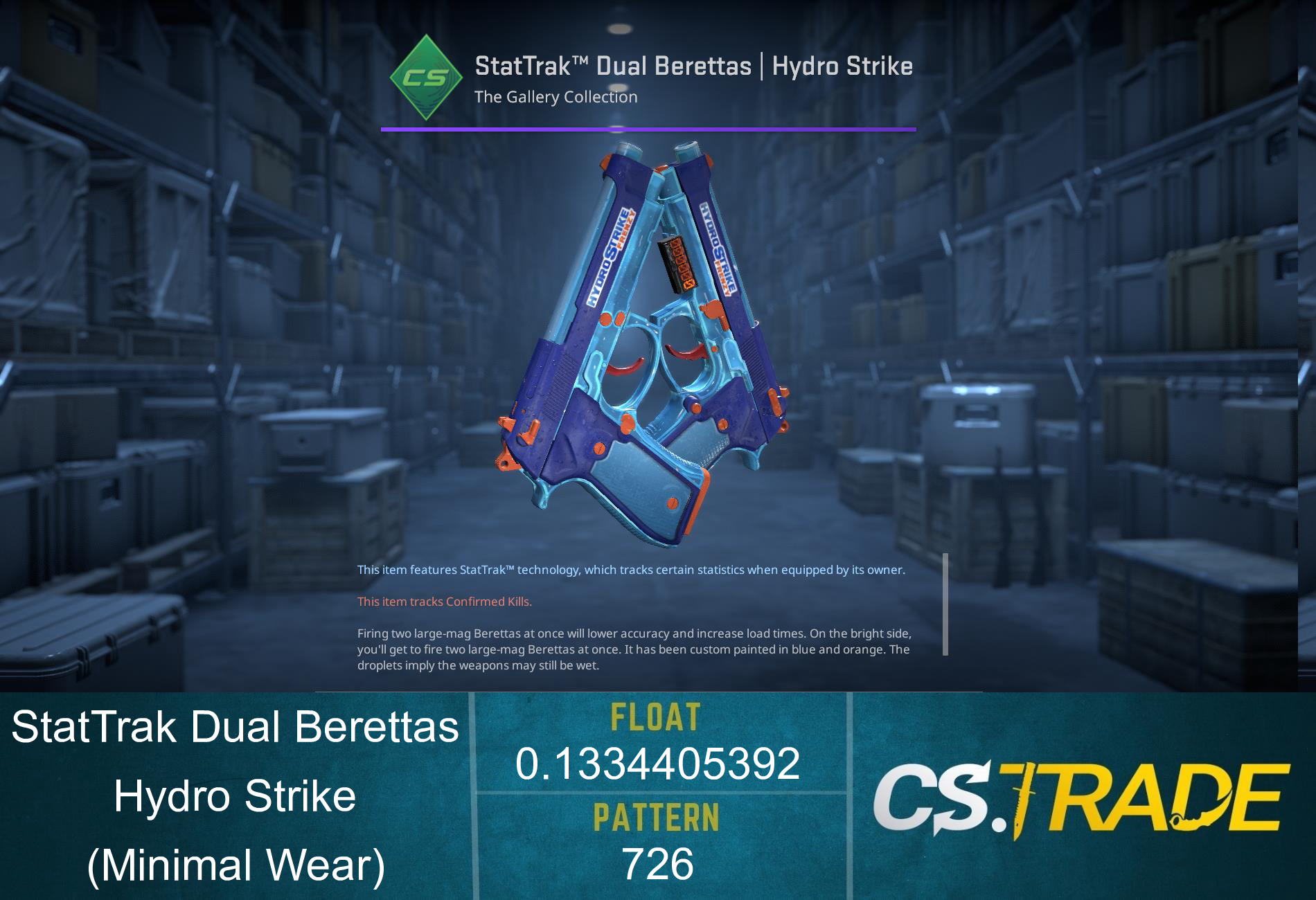 Dual Berettas | Hydro Strike (Battle-Scarred) Screenshot