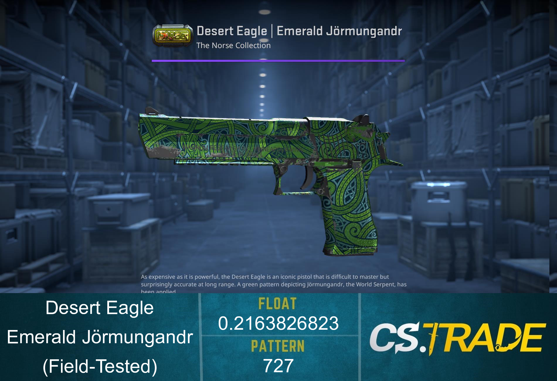 Desert Eagle | Emerald Jörmungandr (Field-Tested) Screenshot