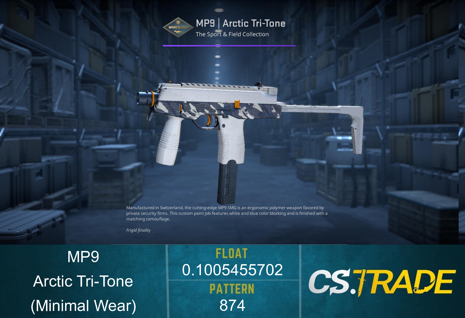 MP9 | Arctic Tri-Tone (Minimal Wear) Screenshot