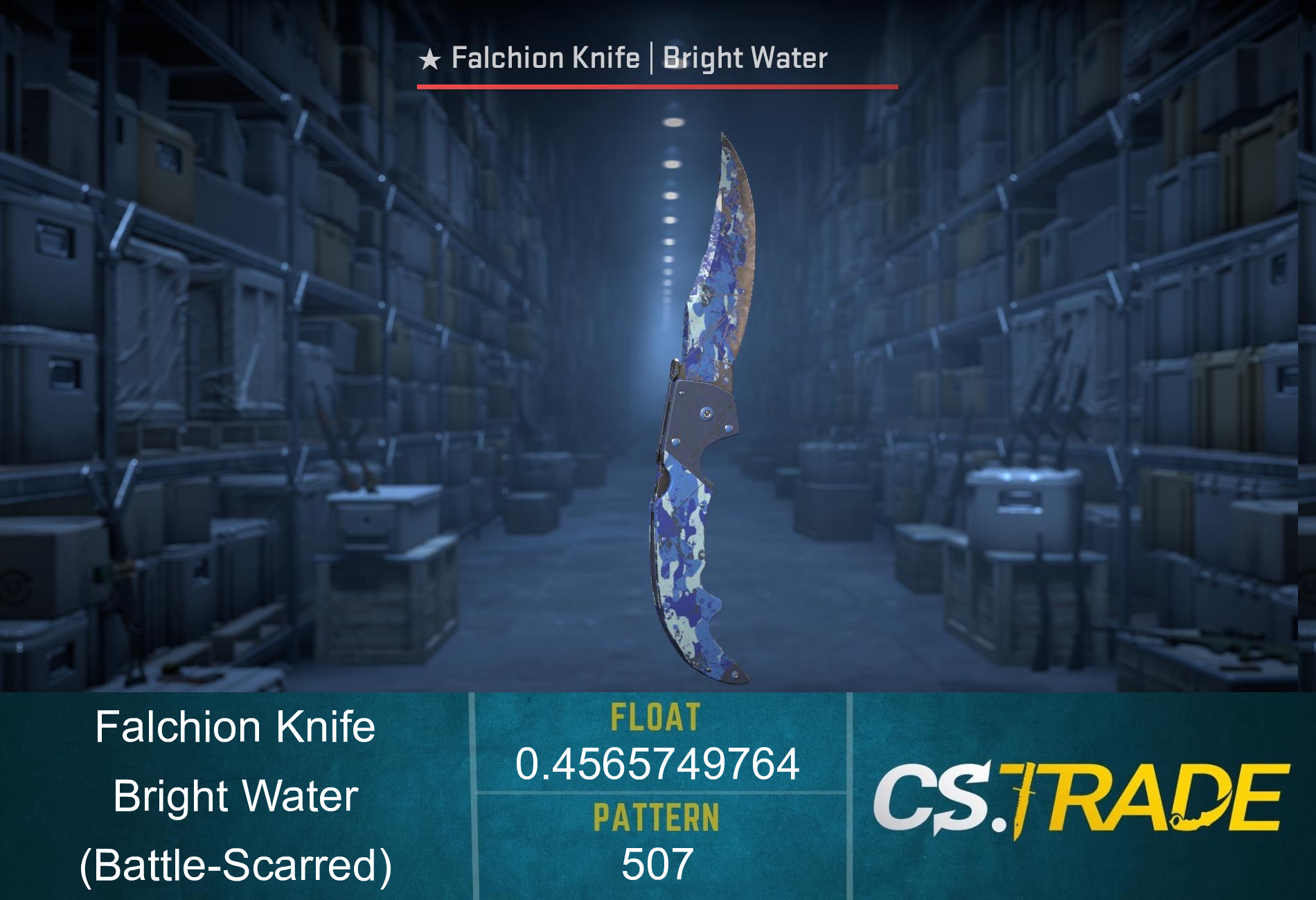 ★ StatTrak™ Falchion Knife | Bright Water (Battle-Scarred) Screenshot