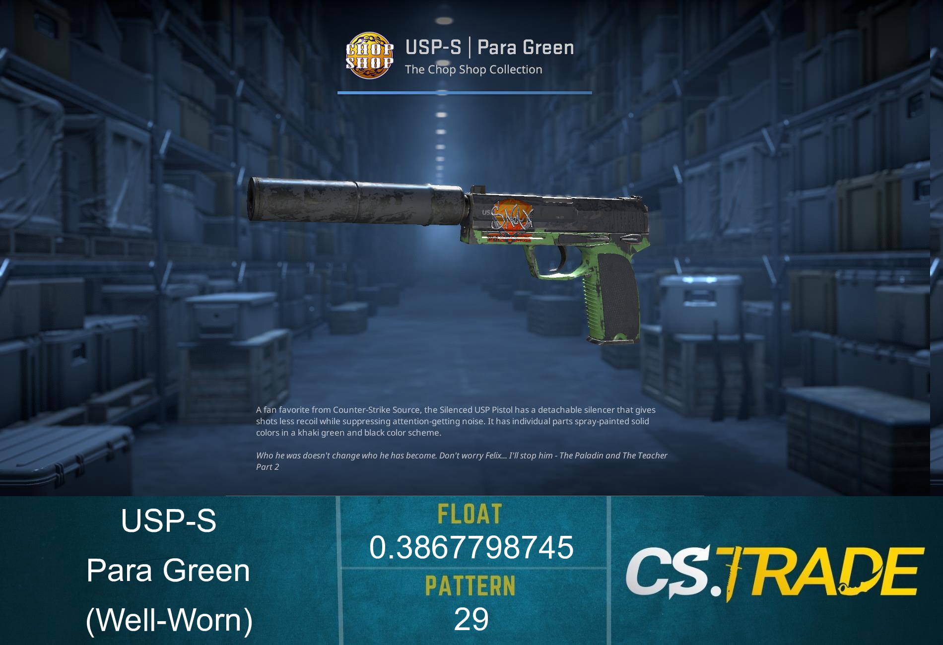 USP-S | Para Green (Well-Worn) Screenshot