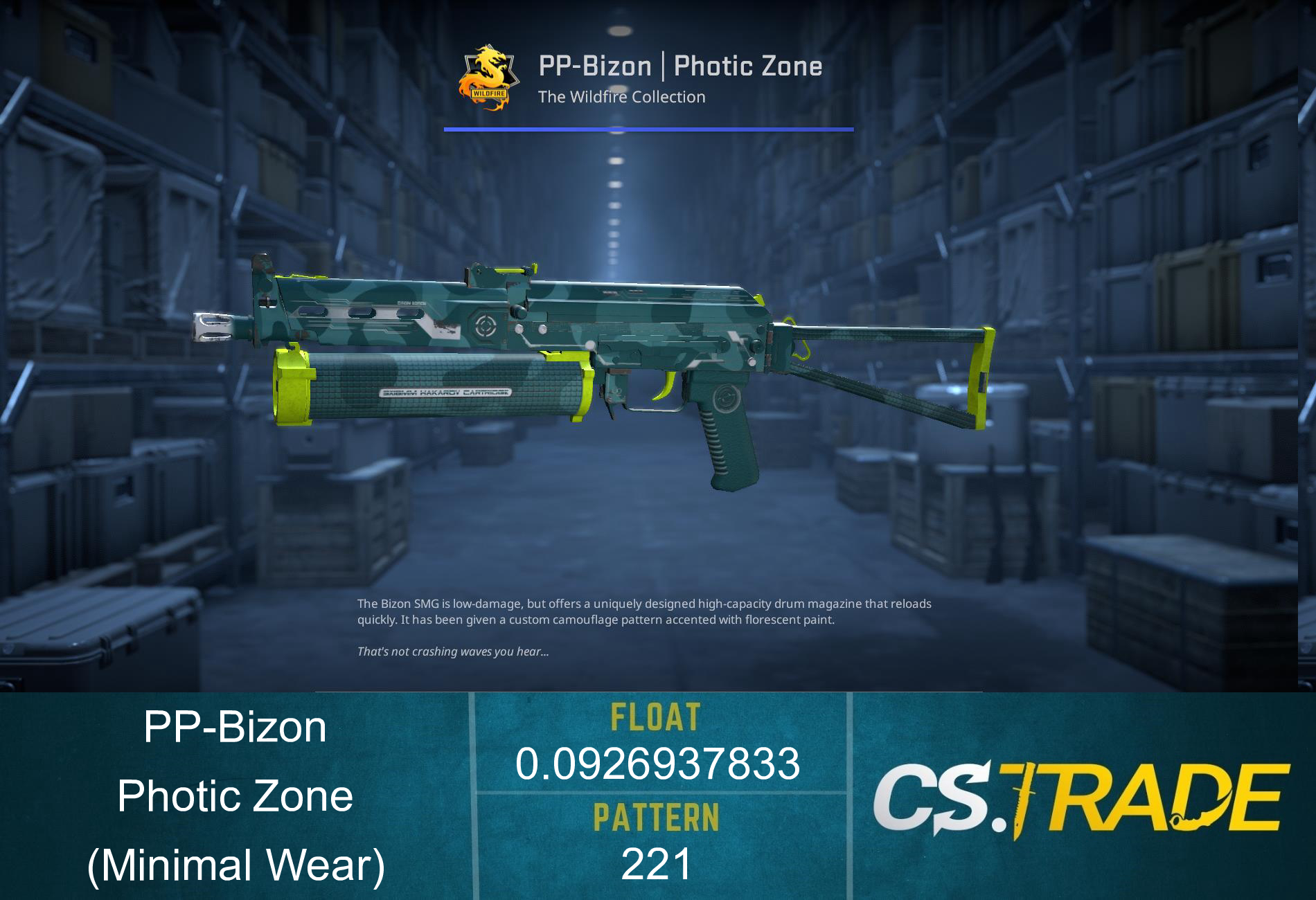 StatTrak™ PP-Bizon | Photic Zone (Minimal Wear) Screenshot